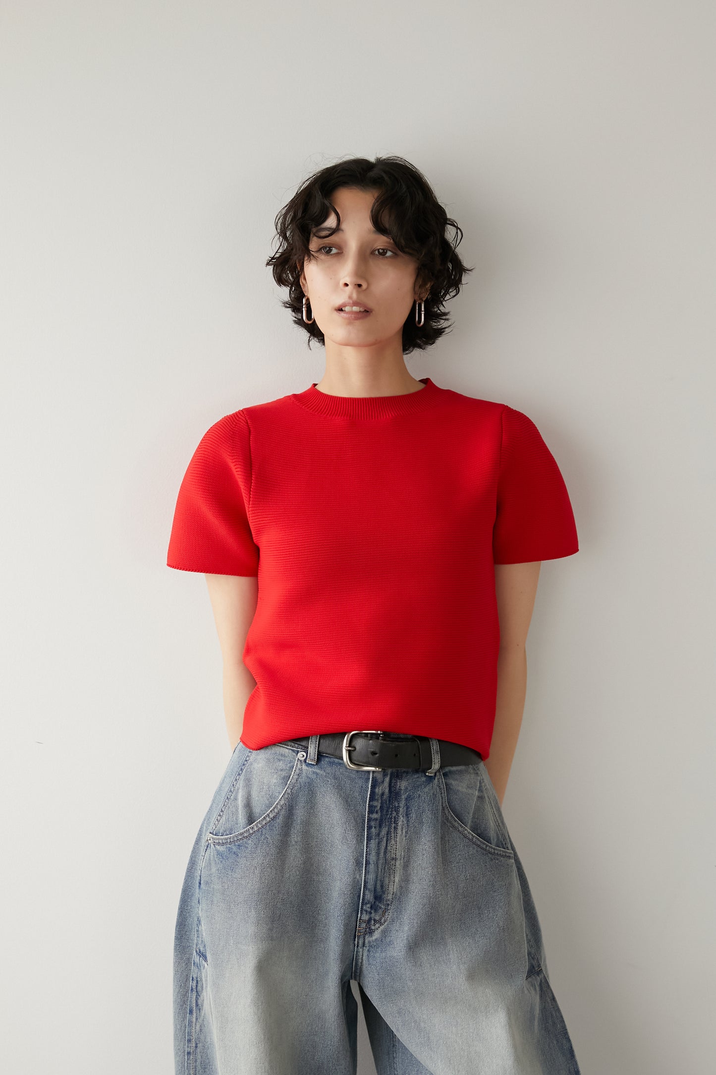 パフスリーブニット【RED】