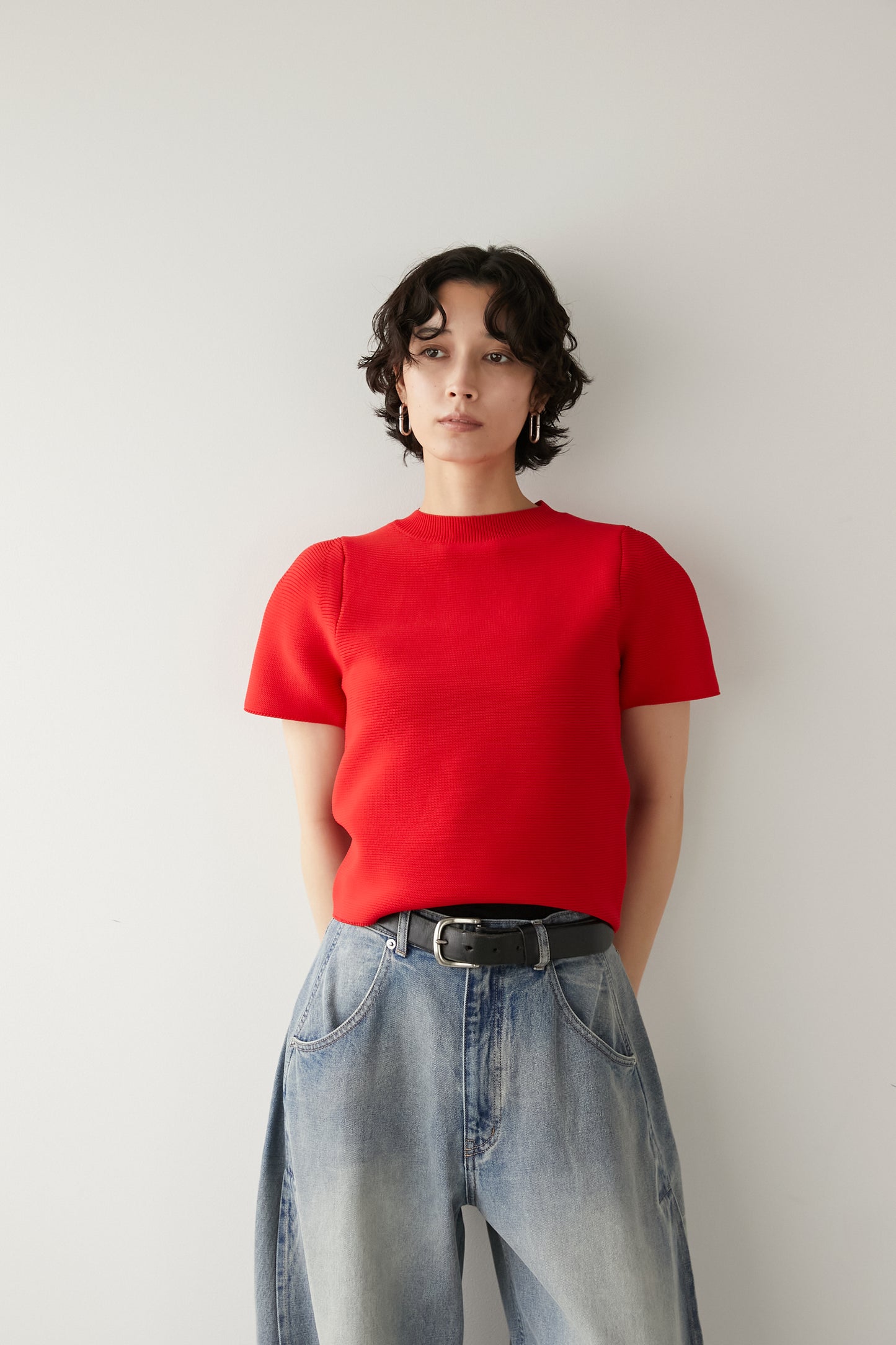 パフスリーブニット【RED】