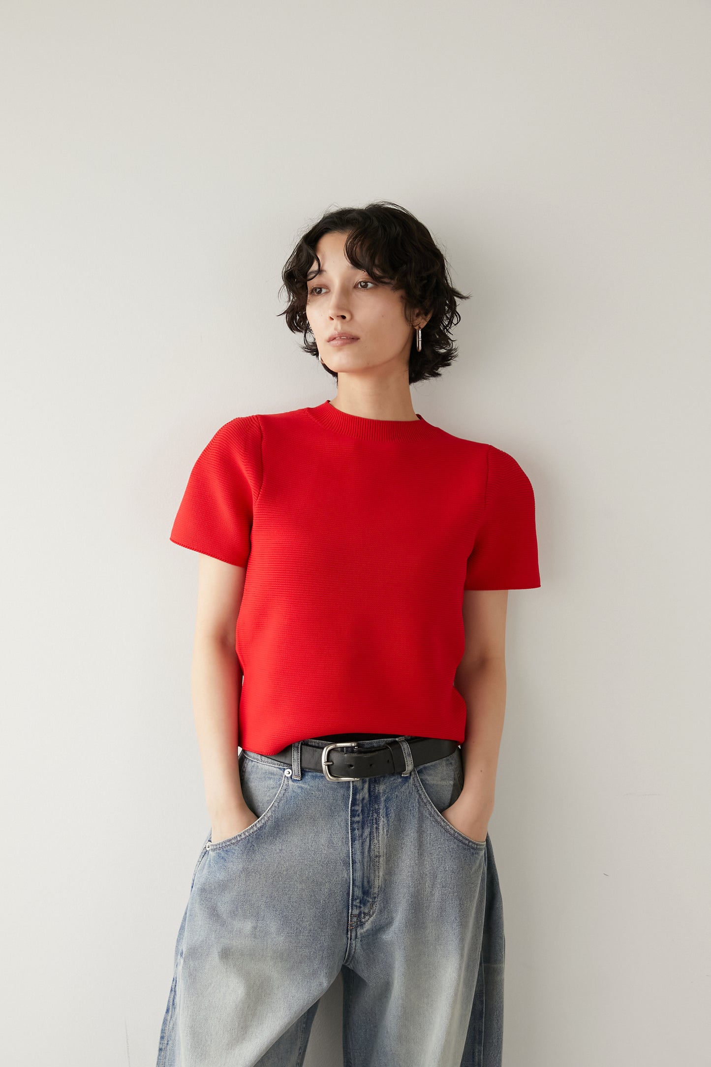 パフスリーブニット【RED】