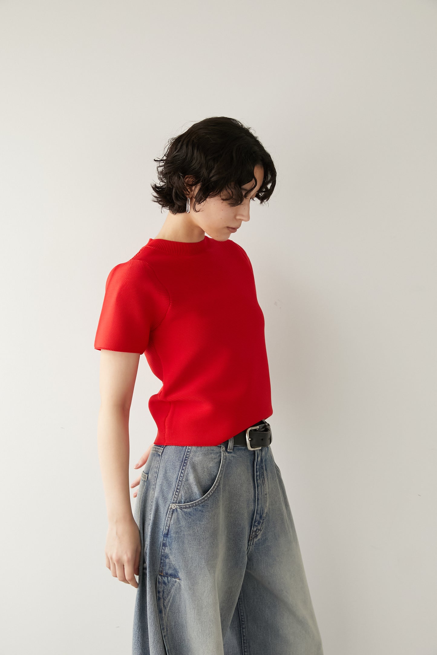 パフスリーブニット【RED】