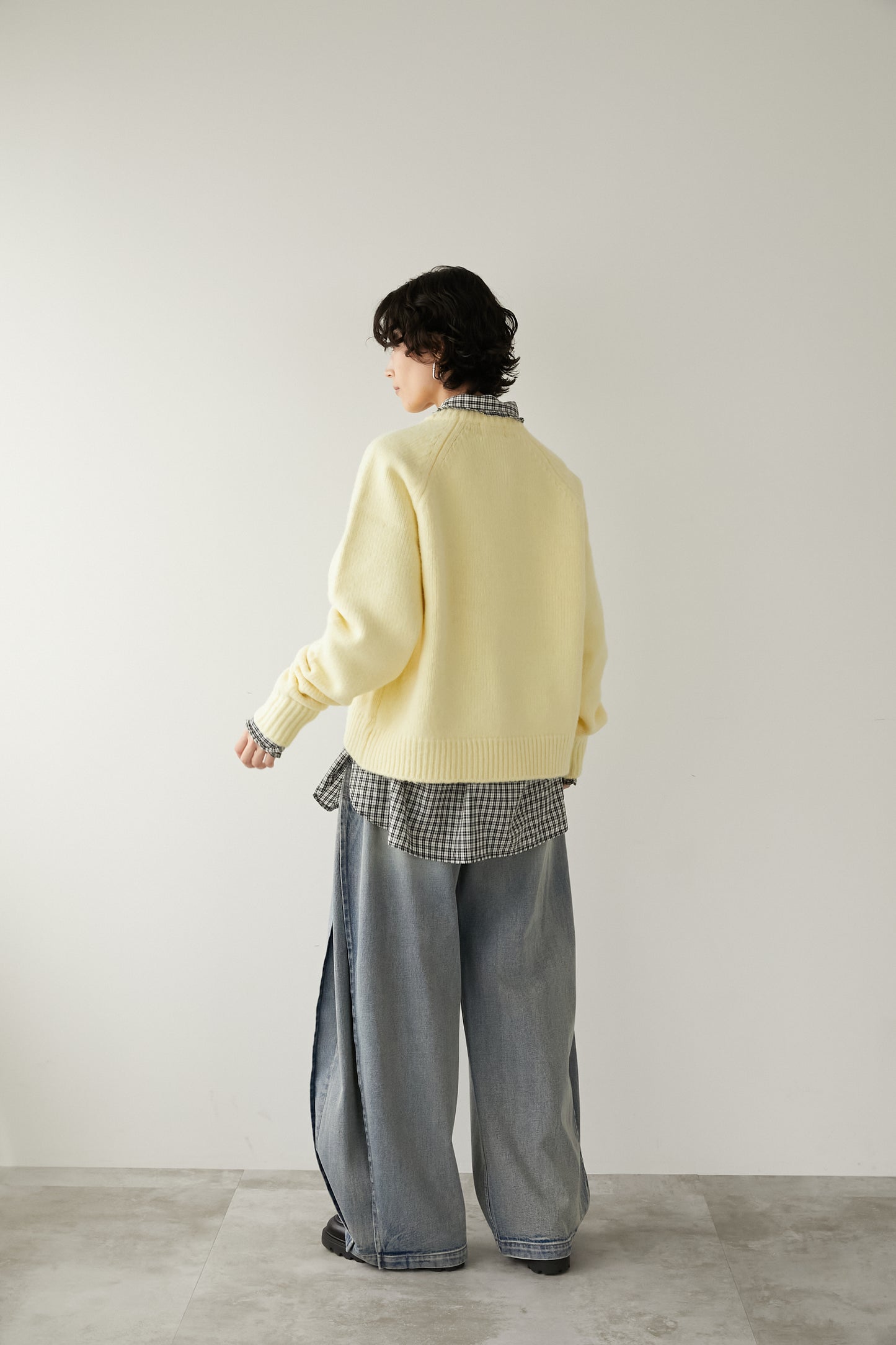オーバークルーネックニット【YELLOW】