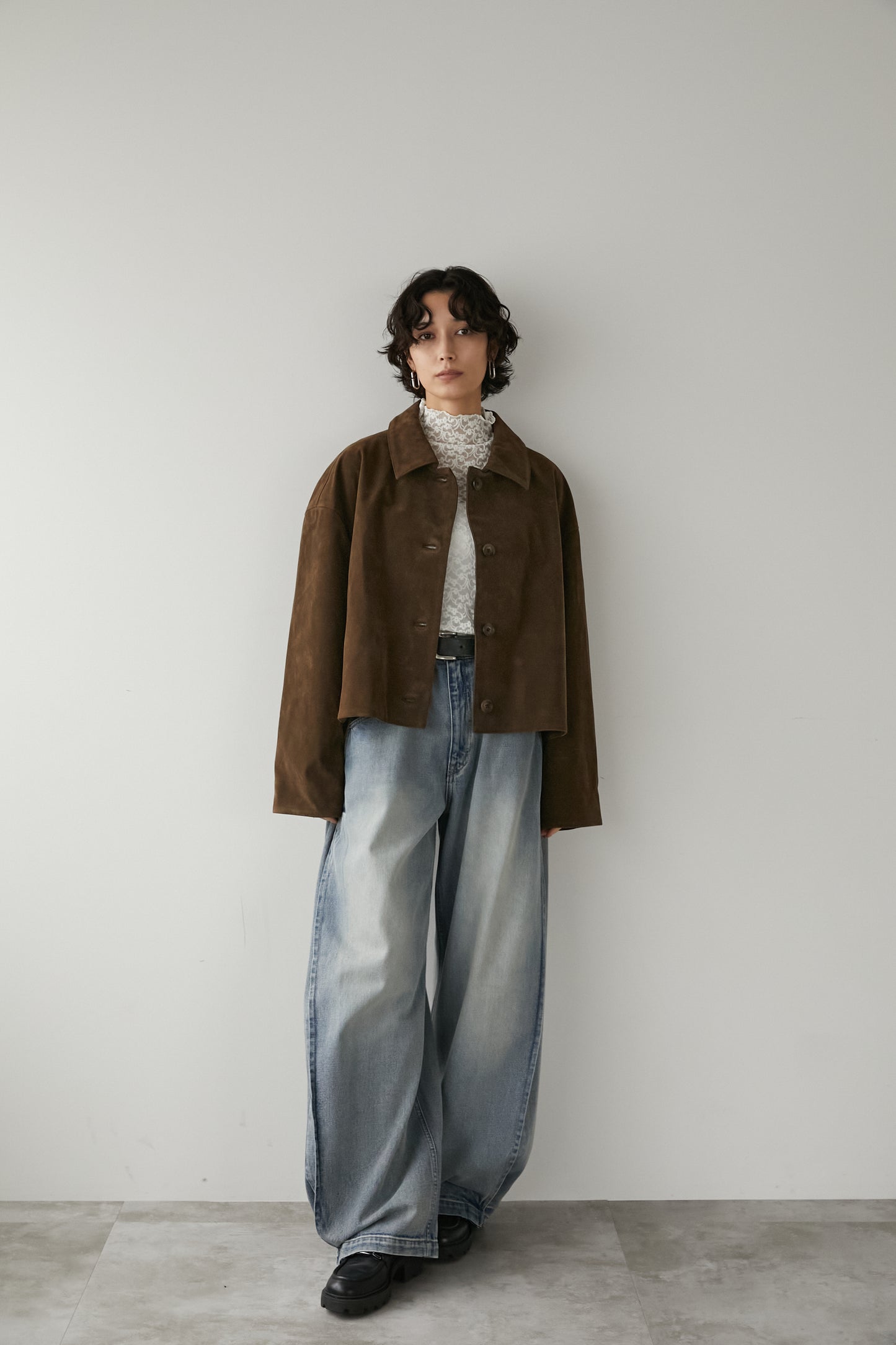 スエードライクブルゾン【BROWN】