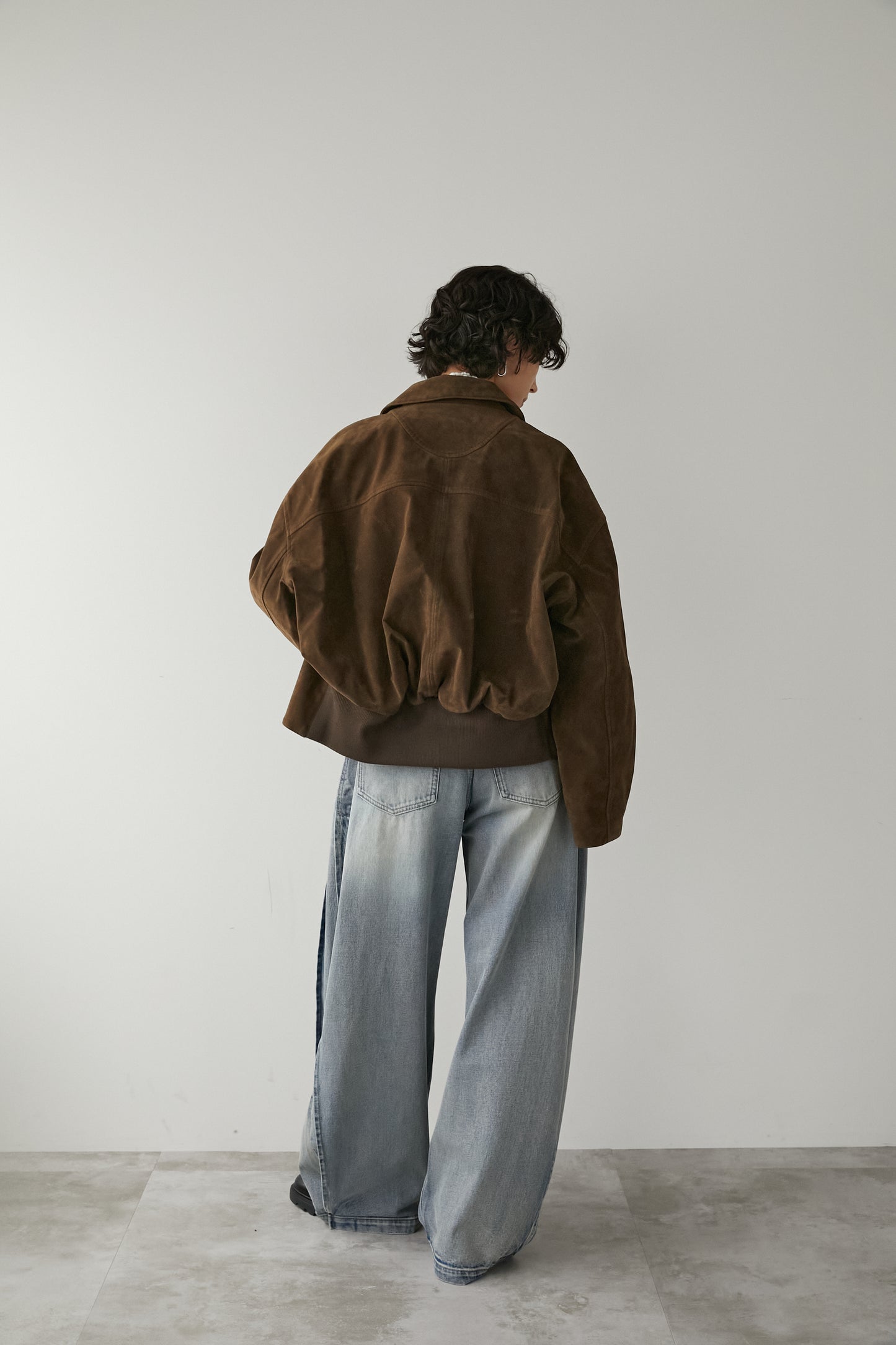 スエードライクブルゾン【BROWN】
