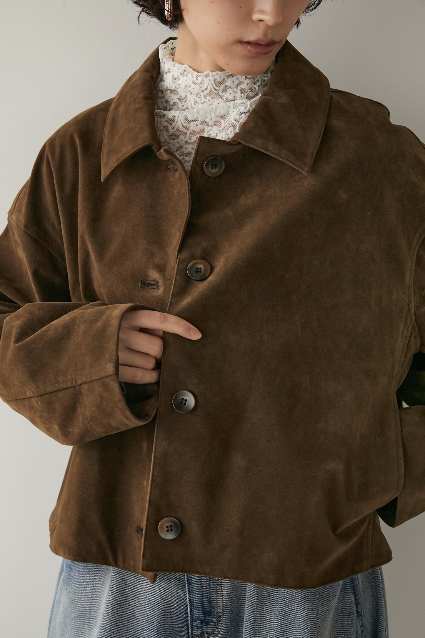 スエードライクブルゾン【BROWN】