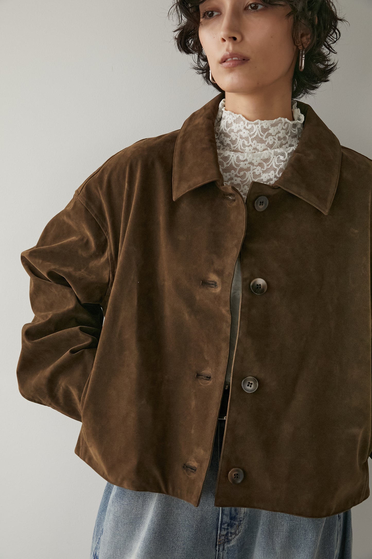 スエードライクブルゾン【BROWN】