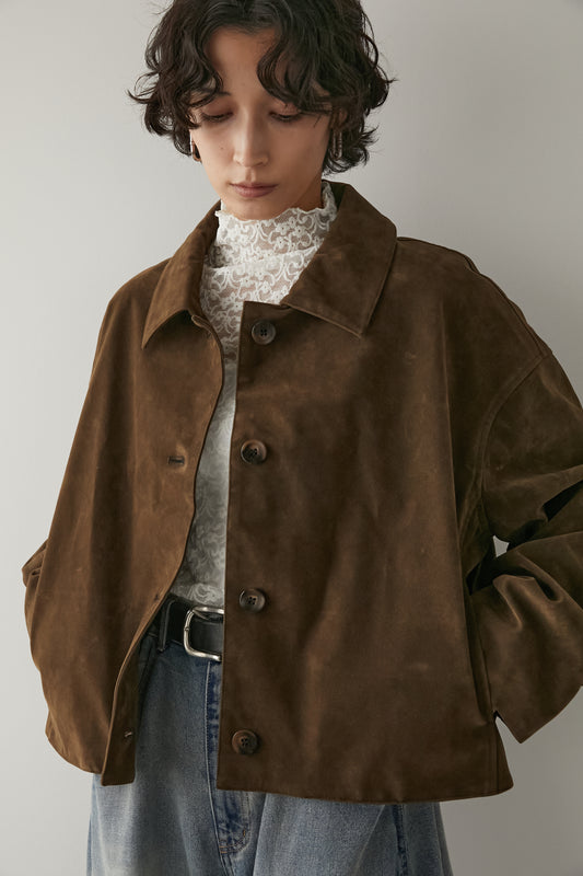 スエードライクブルゾン【BROWN】
