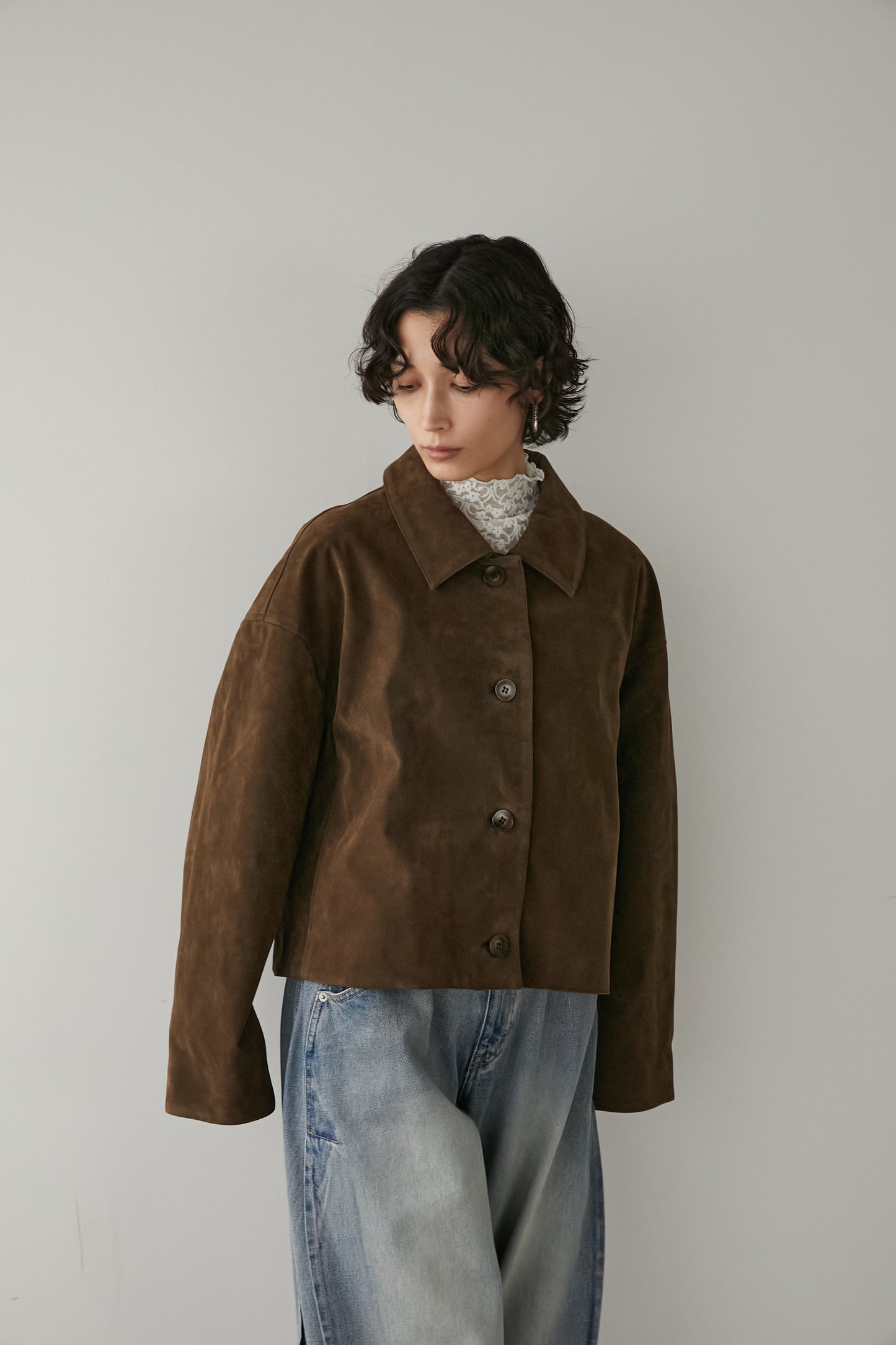 スエードライクブルゾン【BROWN】