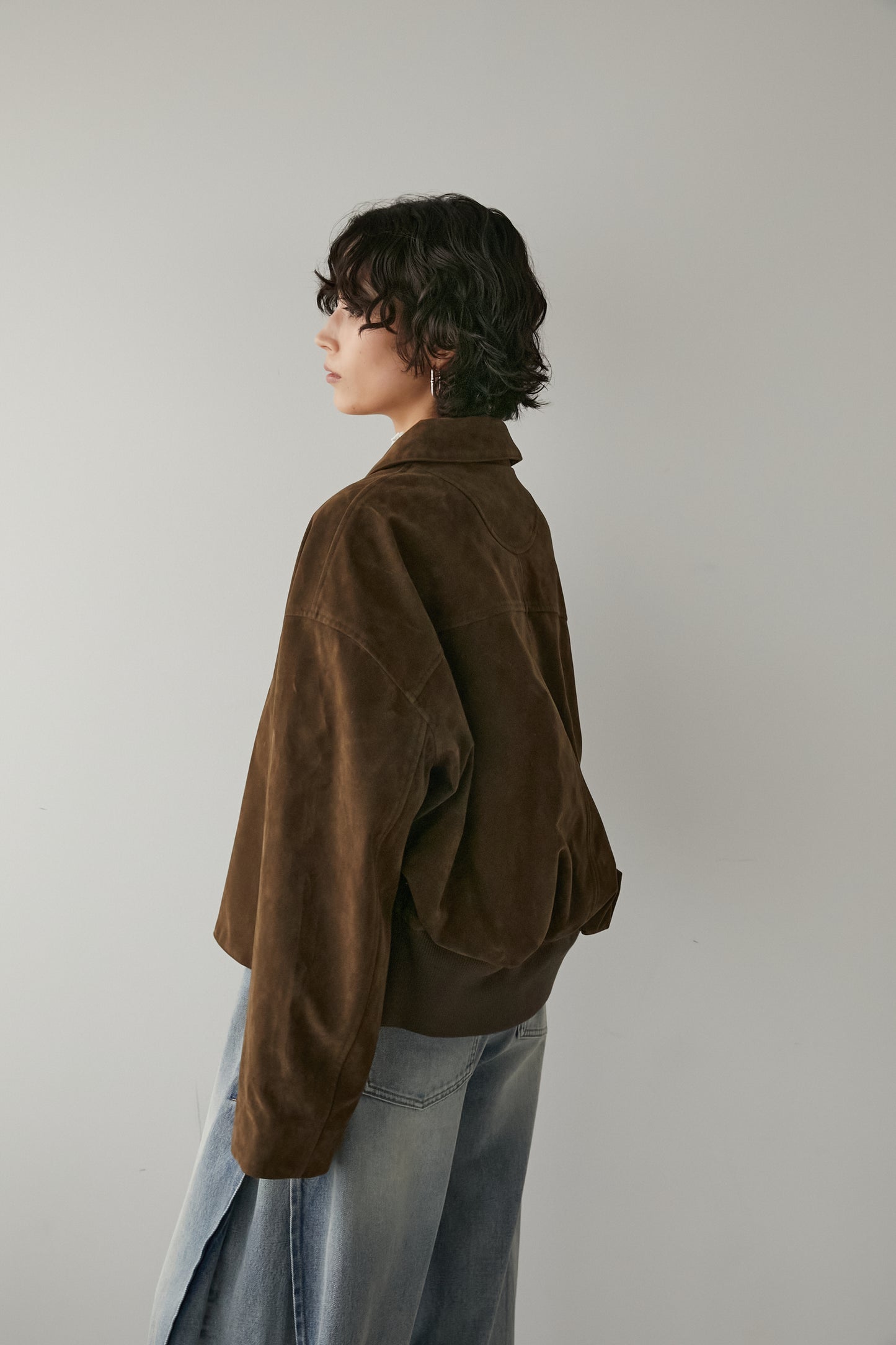 スエードライクブルゾン【BROWN】