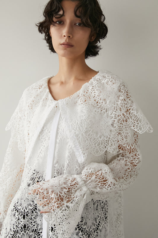 ビックカラーレースシャツ【WHITE】