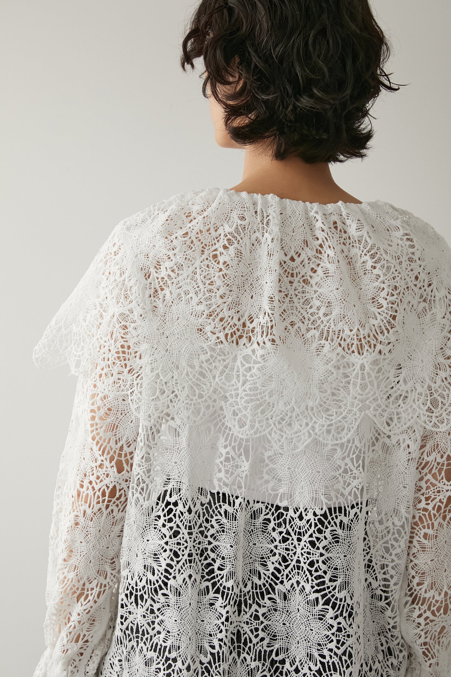 ビックカラーレースシャツ【WHITE】