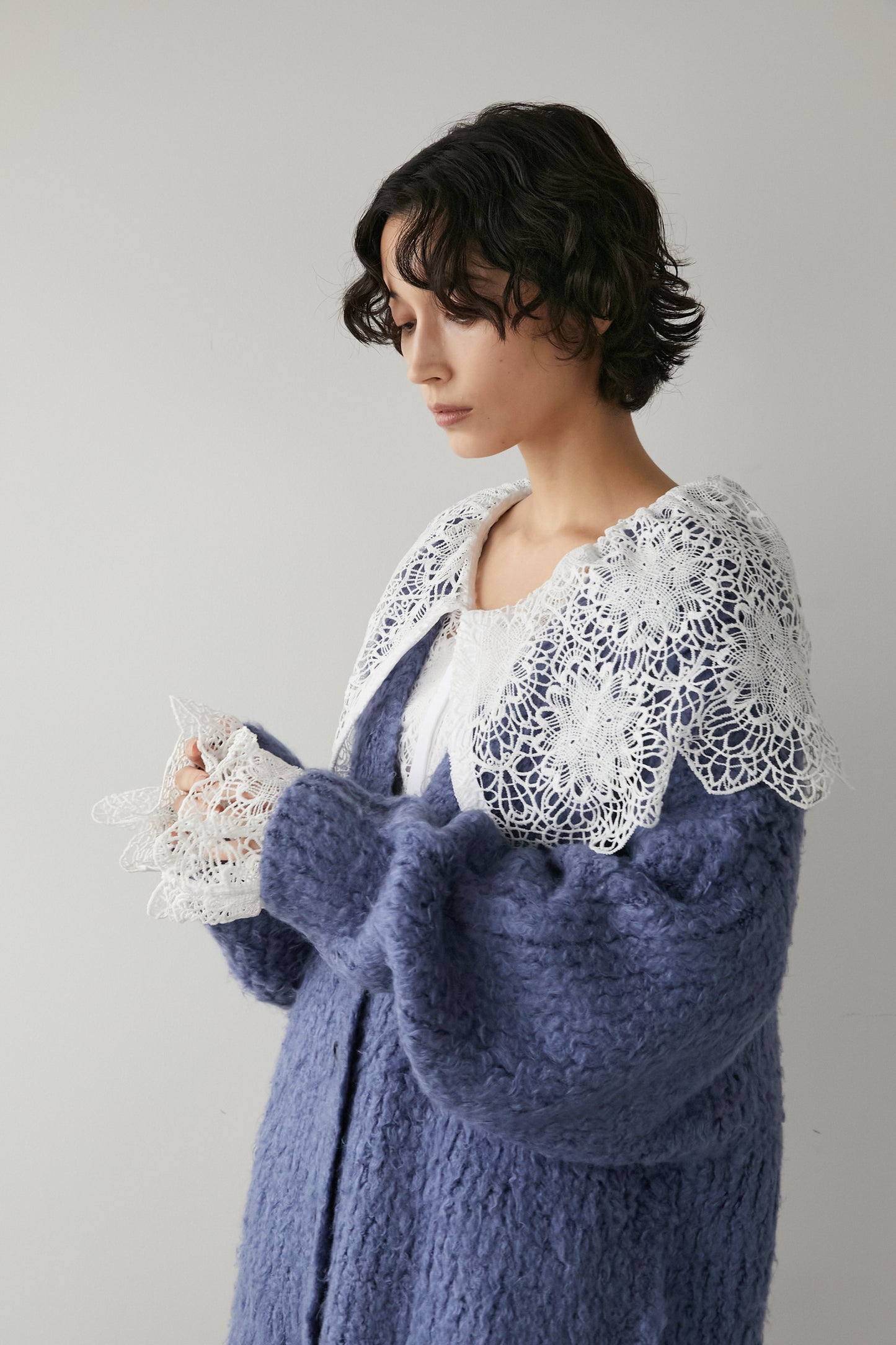 ビックカラーレースシャツ【WHITE】