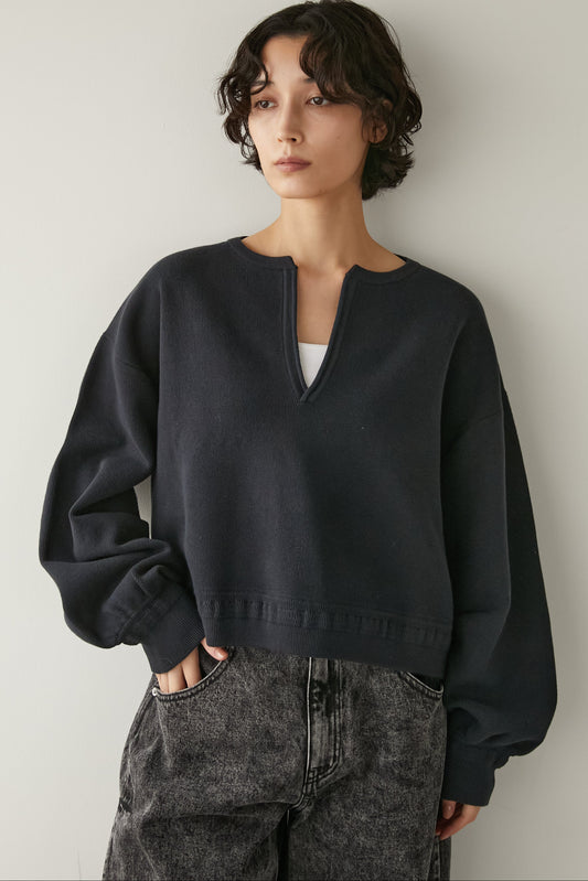 スキッパーニットトップス【NAVY】
