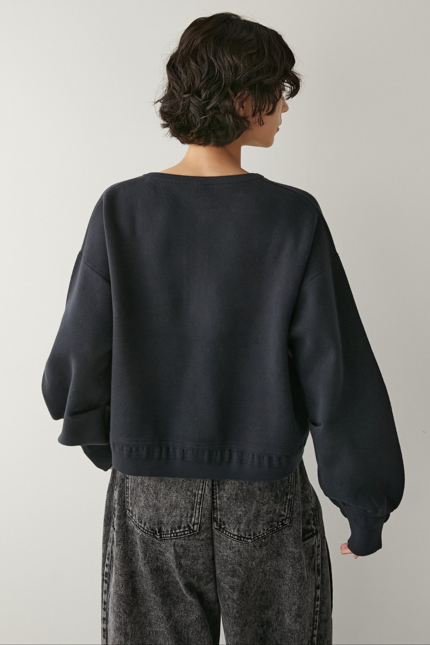 スキッパーニットトップス【NAVY】