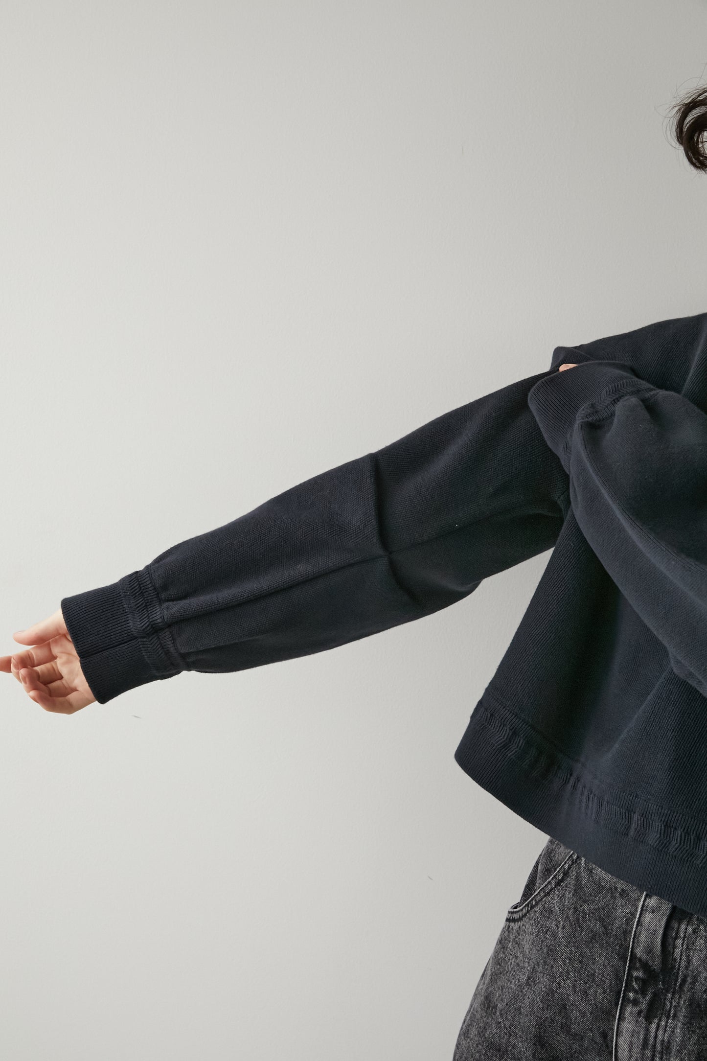 スキッパーニットトップス【NAVY】