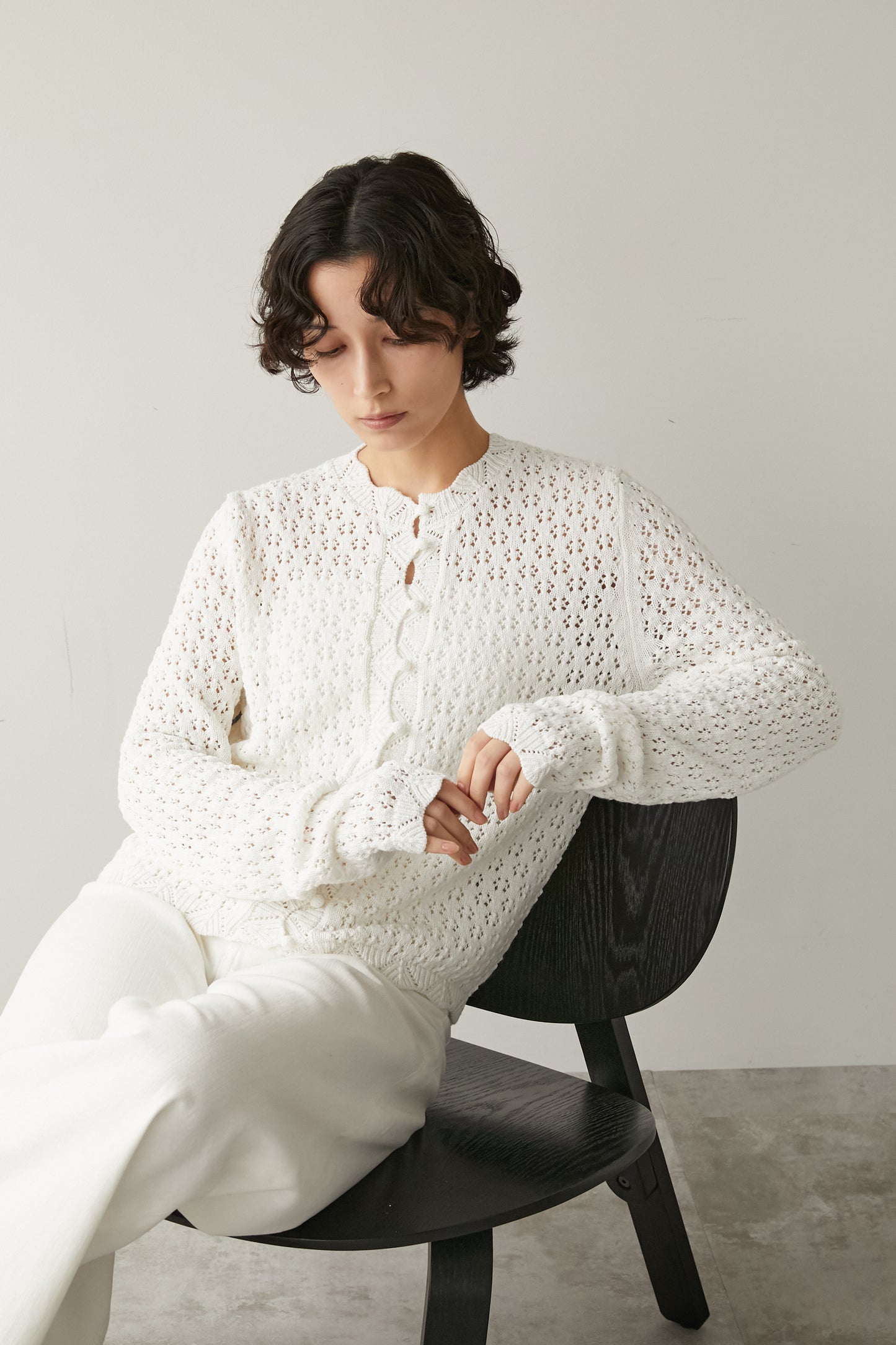アイレットカーディガン【WHITE】