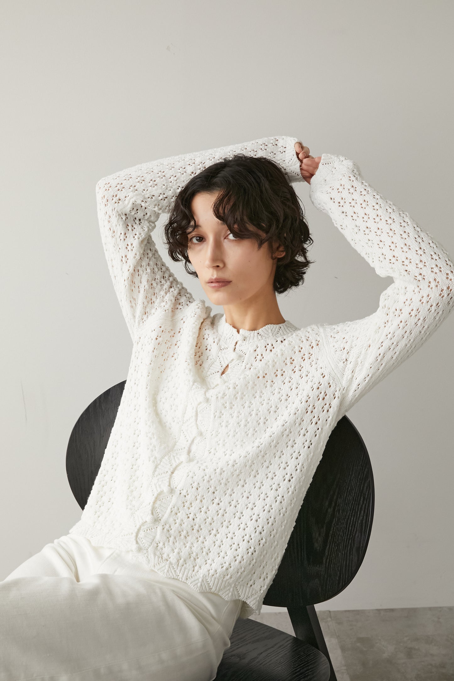 アイレットカーディガン【WHITE】