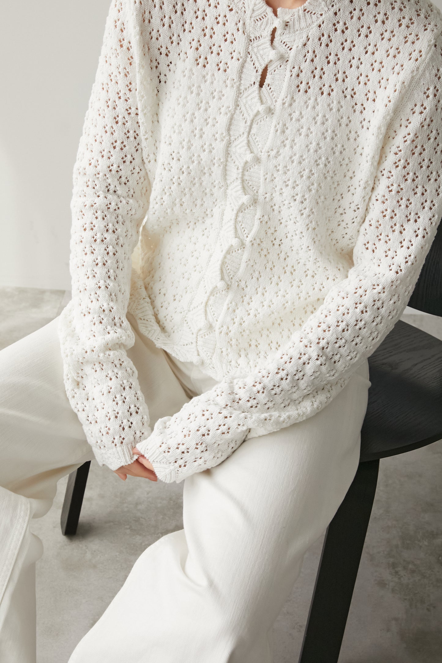 アイレットカーディガン【WHITE】