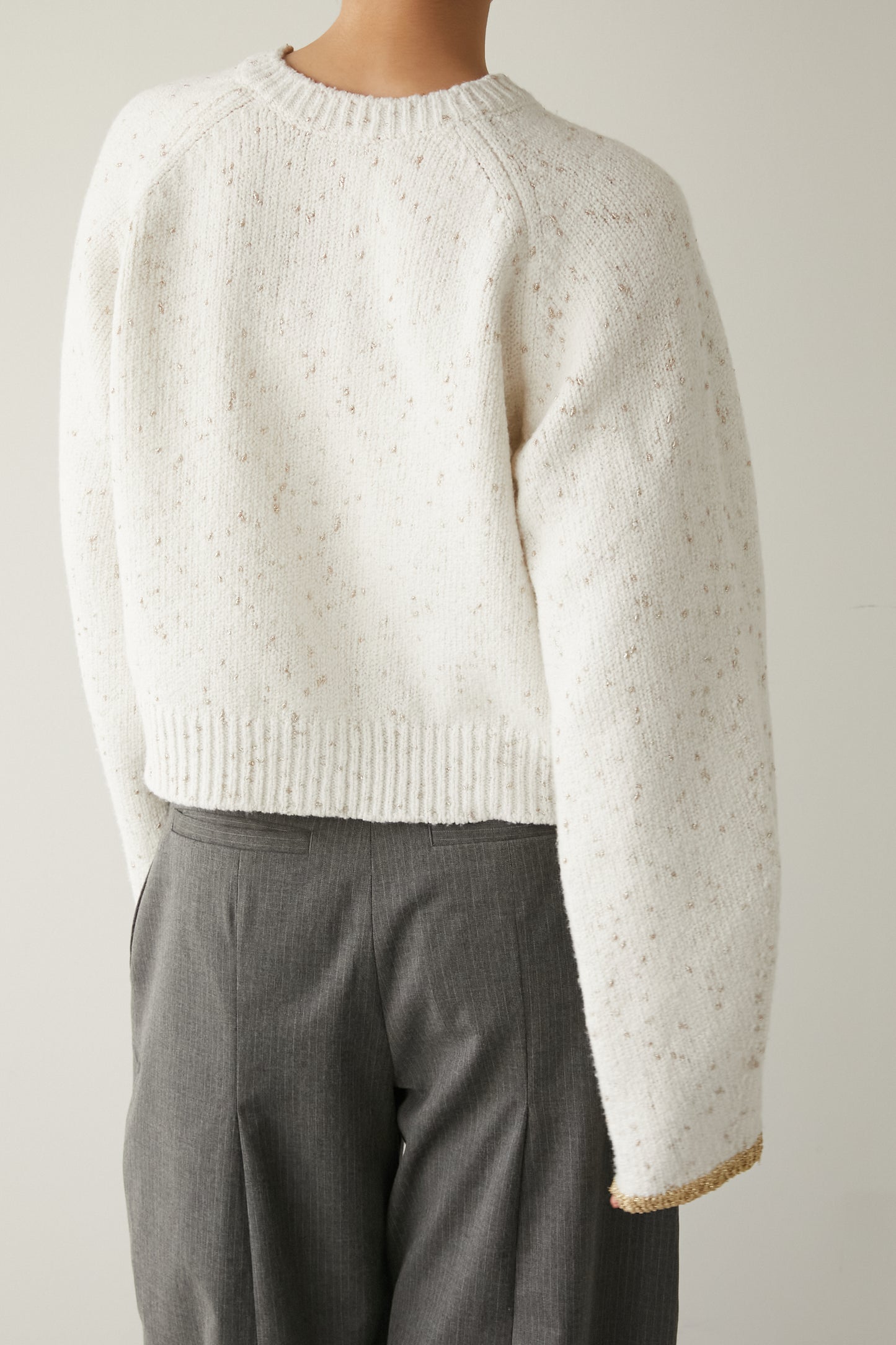 2wayラメノットニットカーディガン【WHITE】