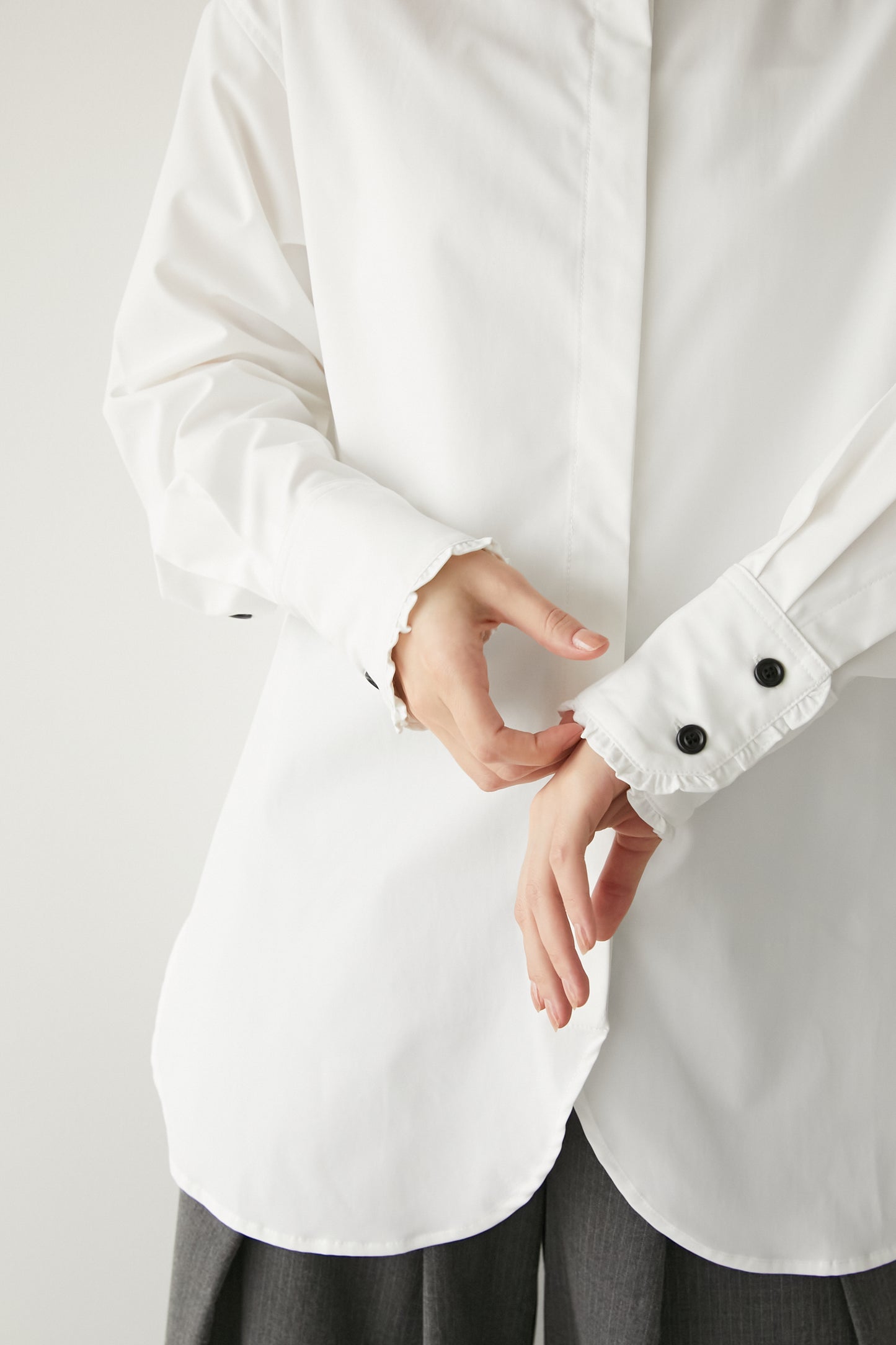 フリルカラーシャツ 【WHITE】