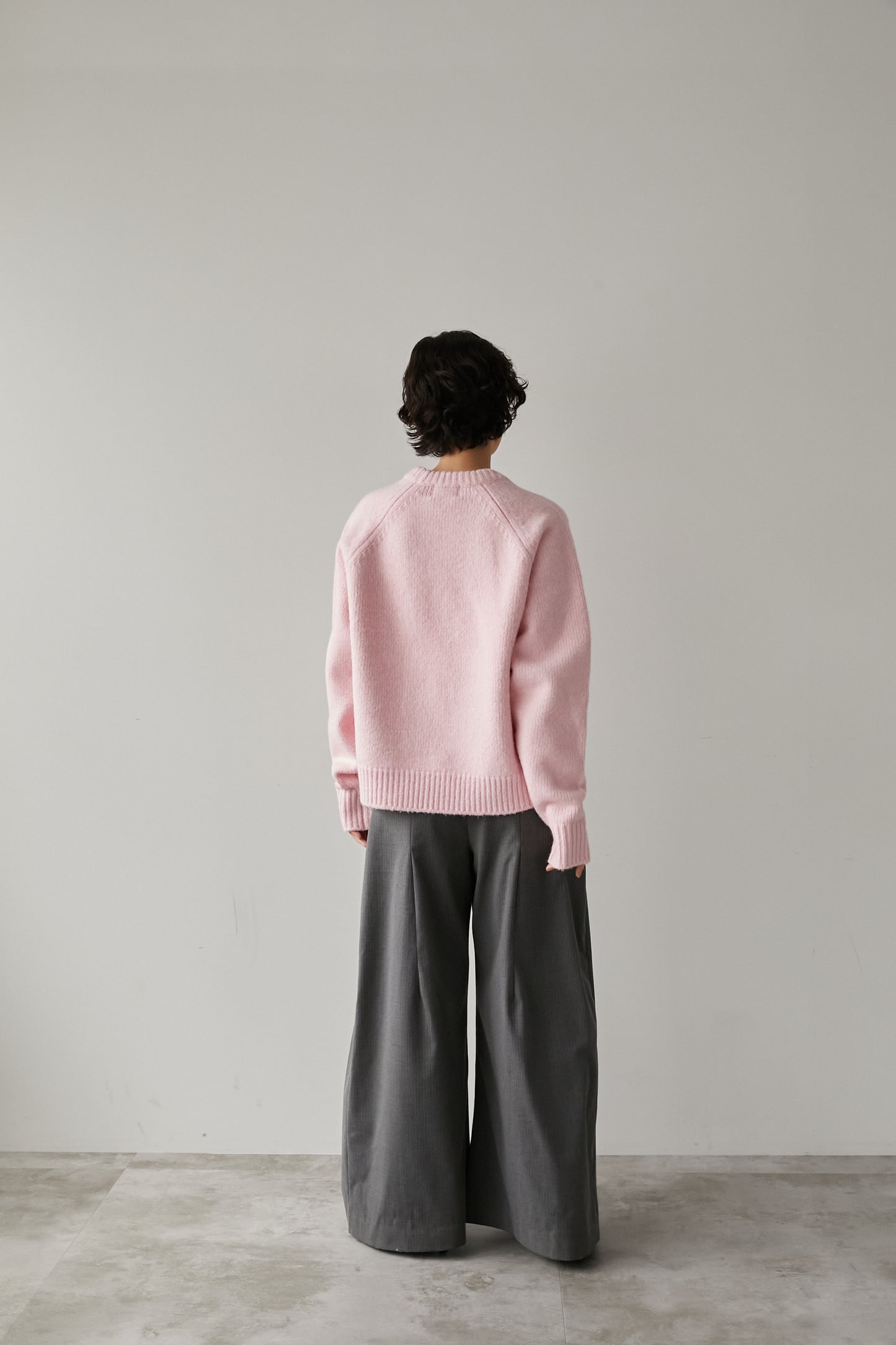 オーバークルーネックニット【PINK】