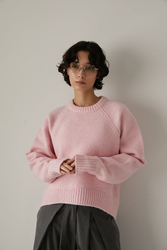 オーバークルーネックニット【PINK】
