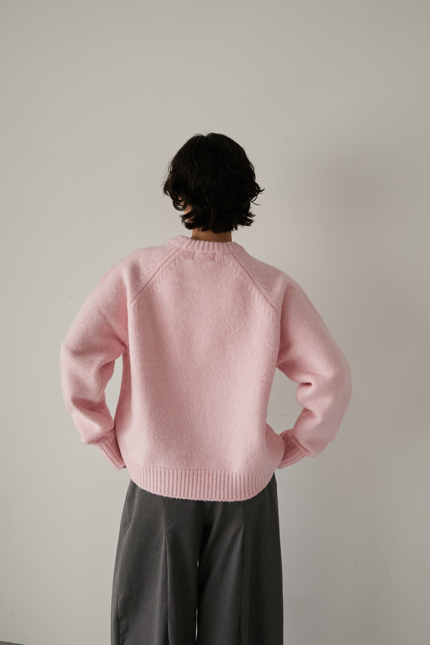 オーバークルーネックニット【PINK】
