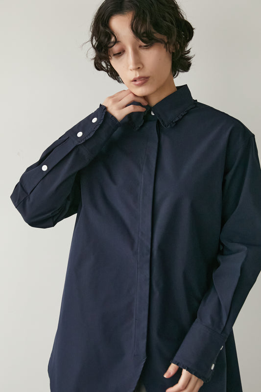 フリルカラーシャツ 【NAVY】