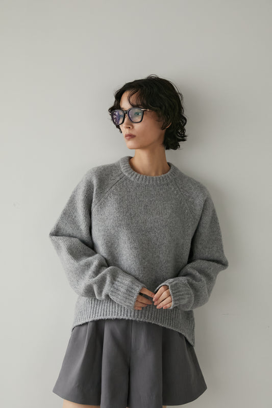 オーバークルーネックニット【GRAY】