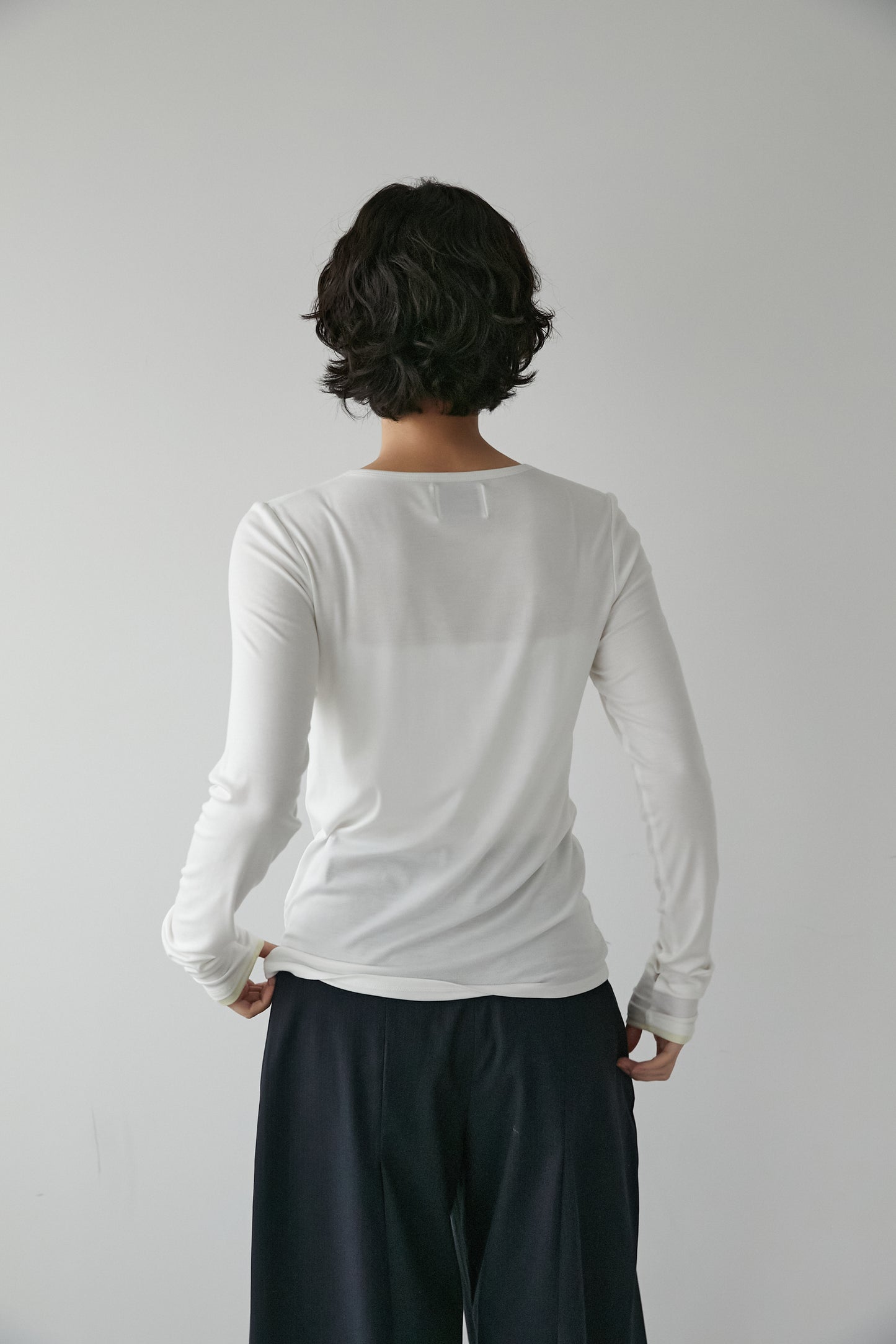 ヘンリーネックカットソー【WHITE】