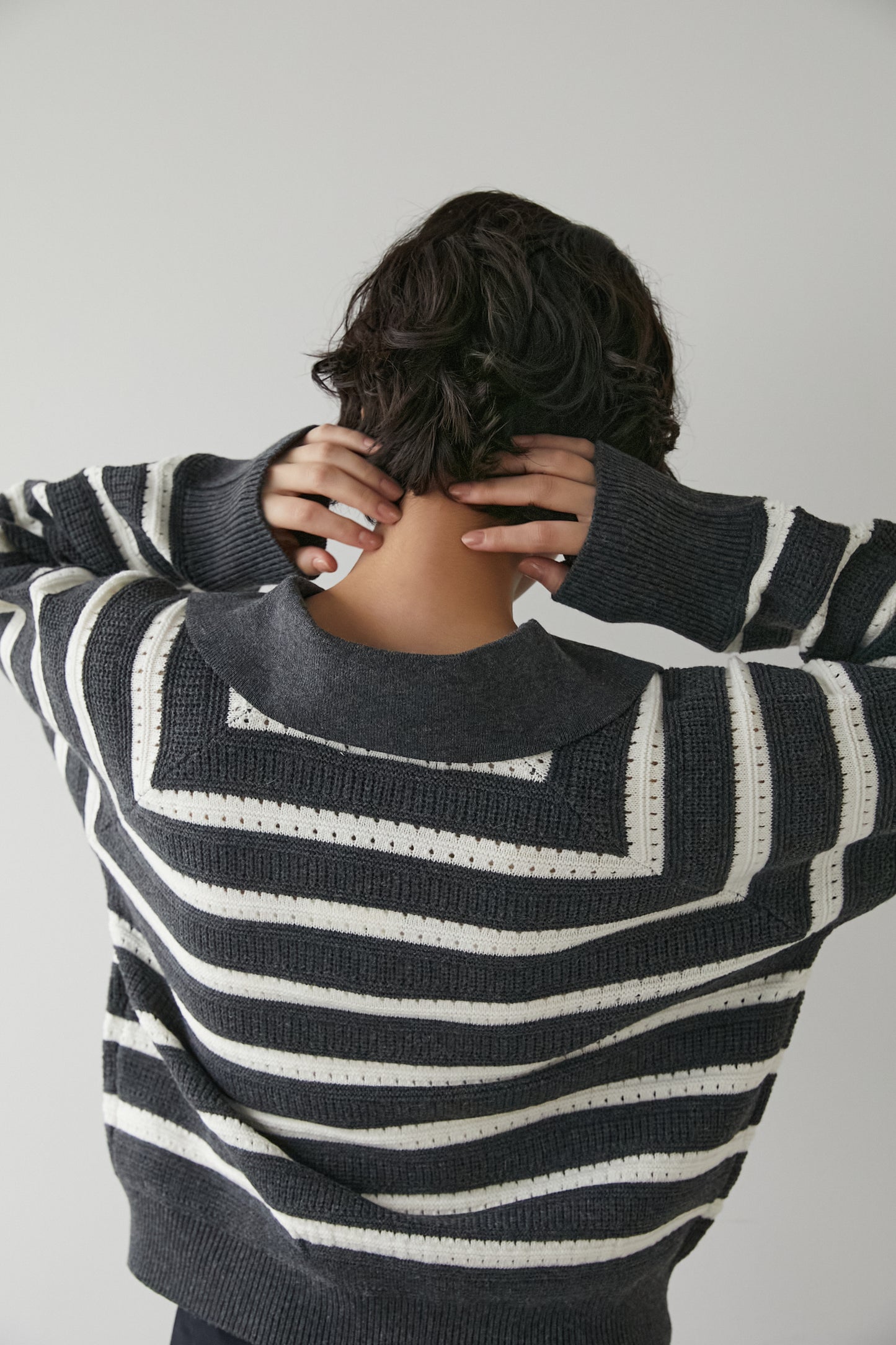 アイレットボーダーニット【GRAY】