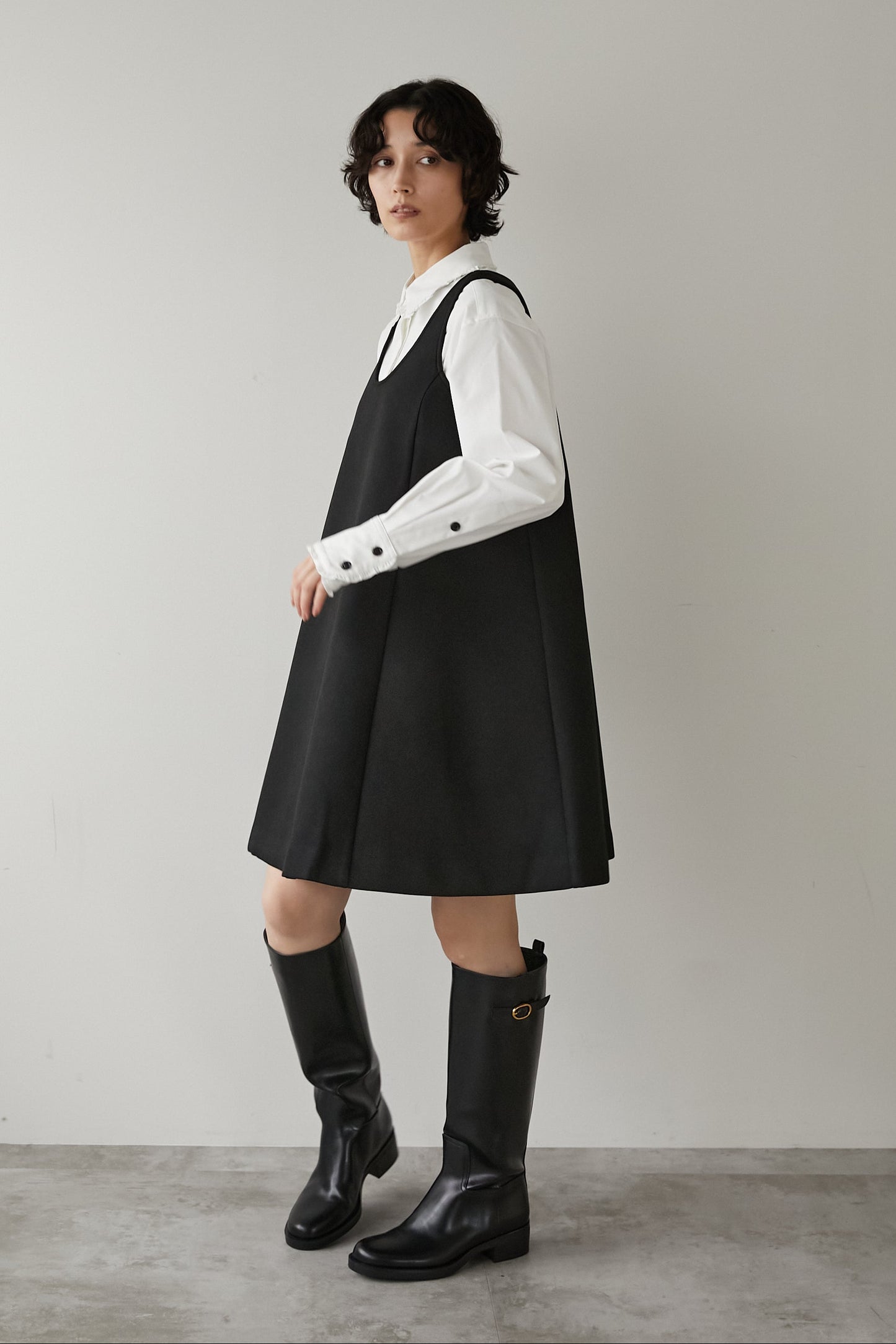 ボンディングミニドレス【BLACK】