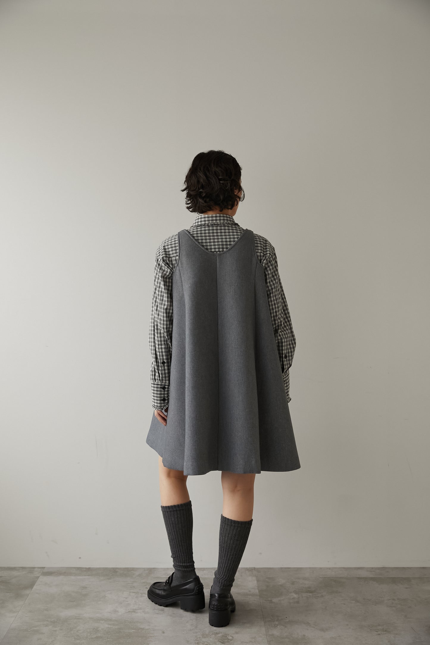 ボンディングミニドレス【GRAY】