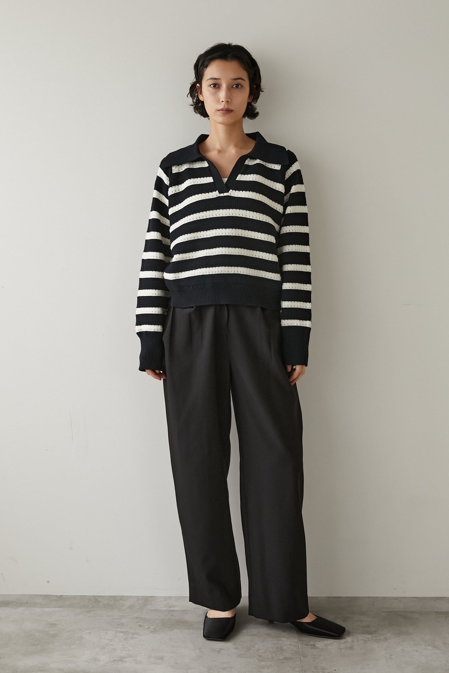 アイレットボーダーニット【NAVY】