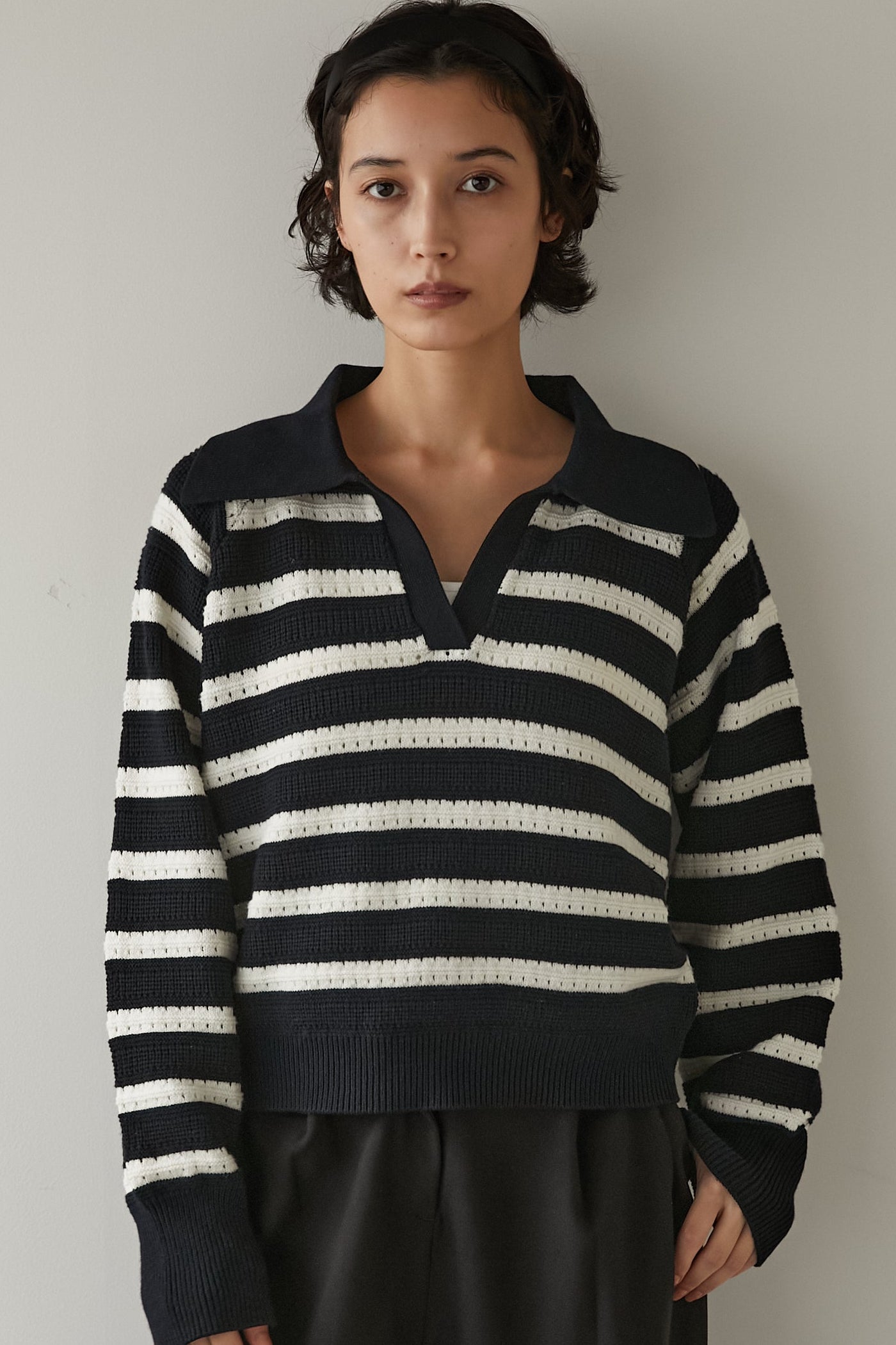 アイレットボーダーニット【NAVY】