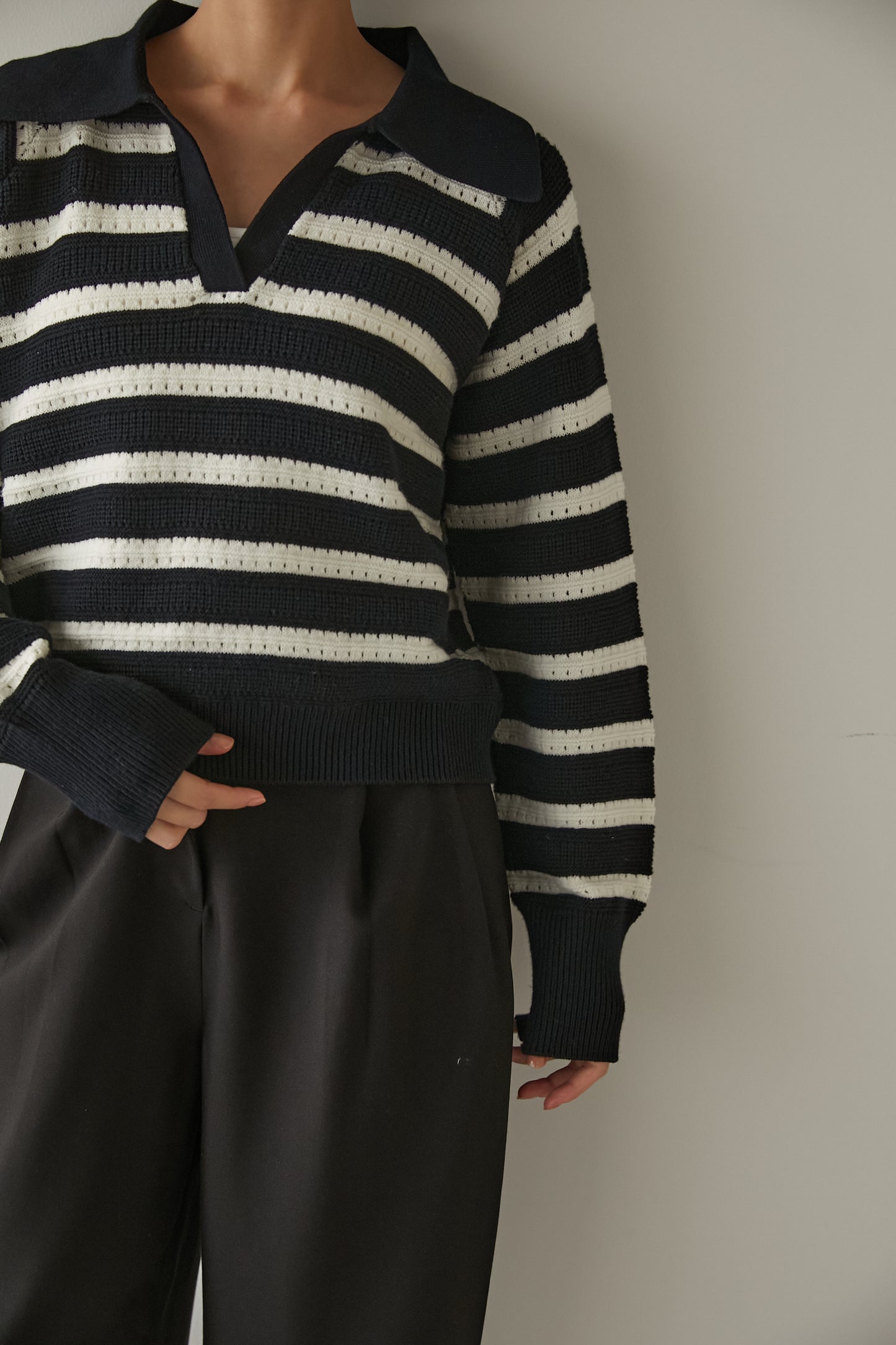 アイレットボーダーニット【NAVY】