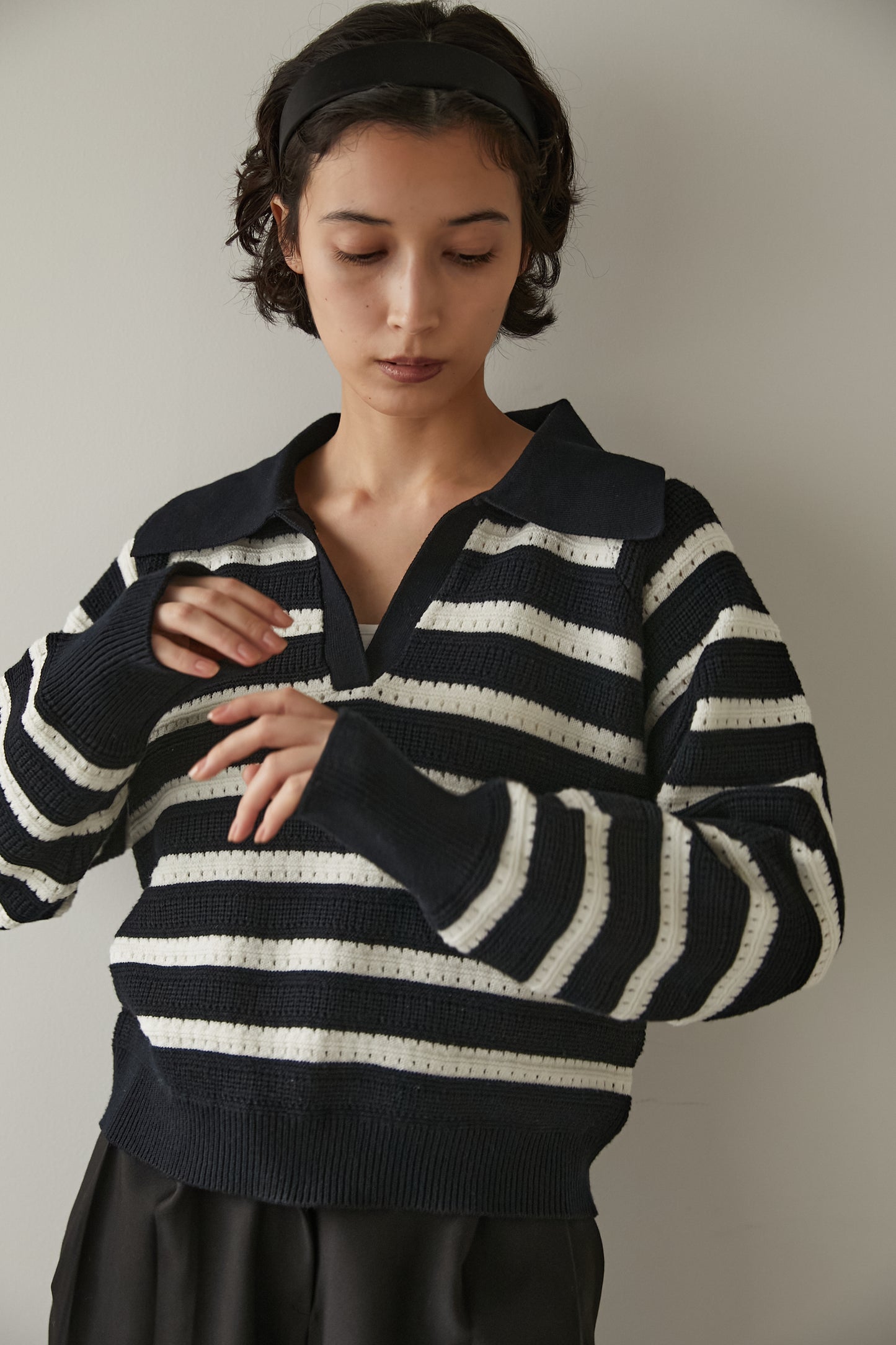 アイレットボーダーニット【NAVY】