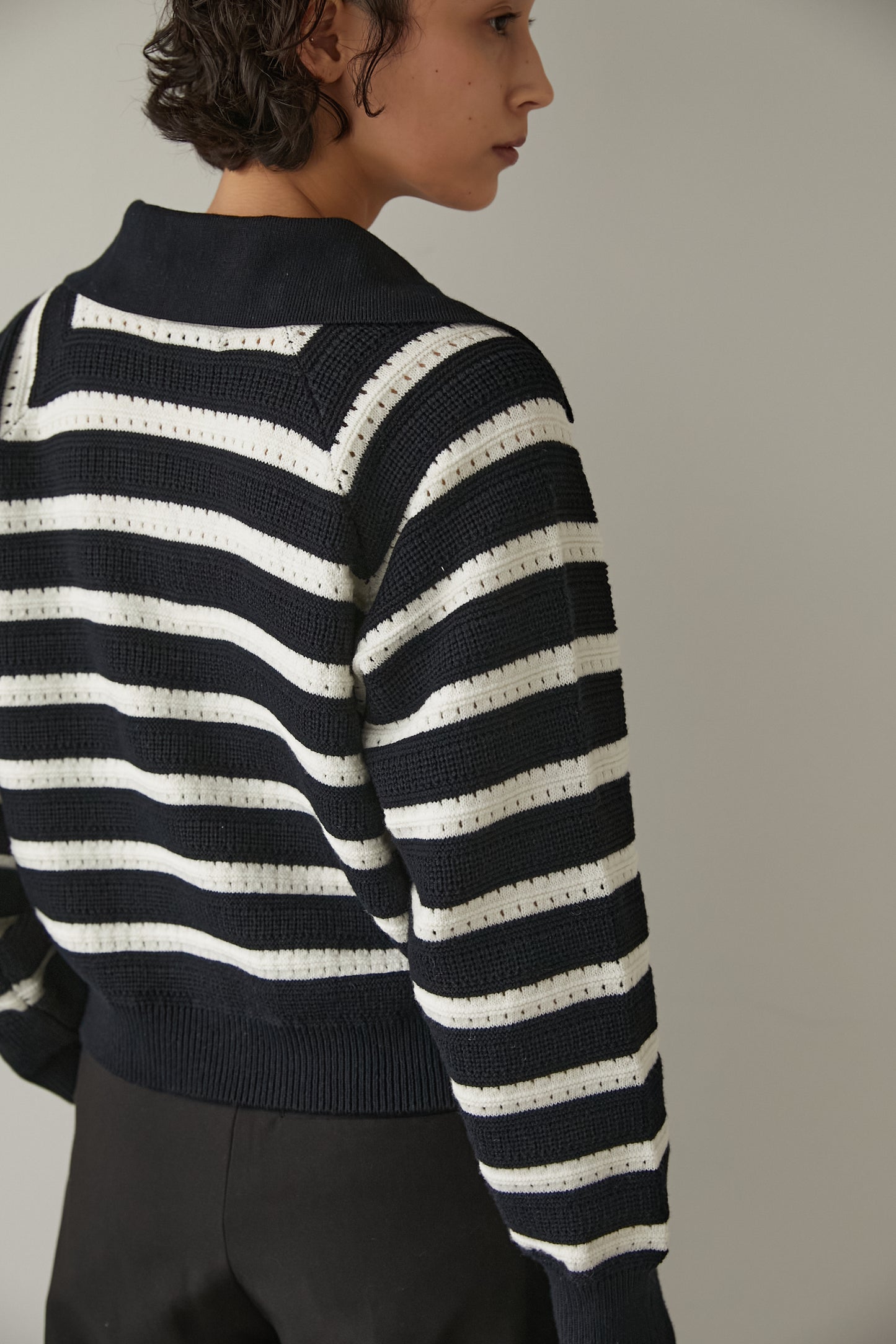 アイレットボーダーニット【NAVY】