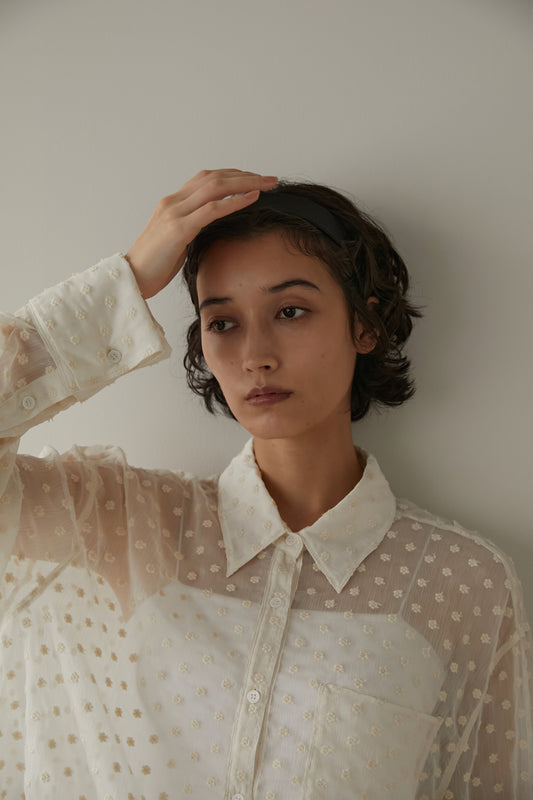 シアーオーバーシャツ【WHITE(MULTI)】