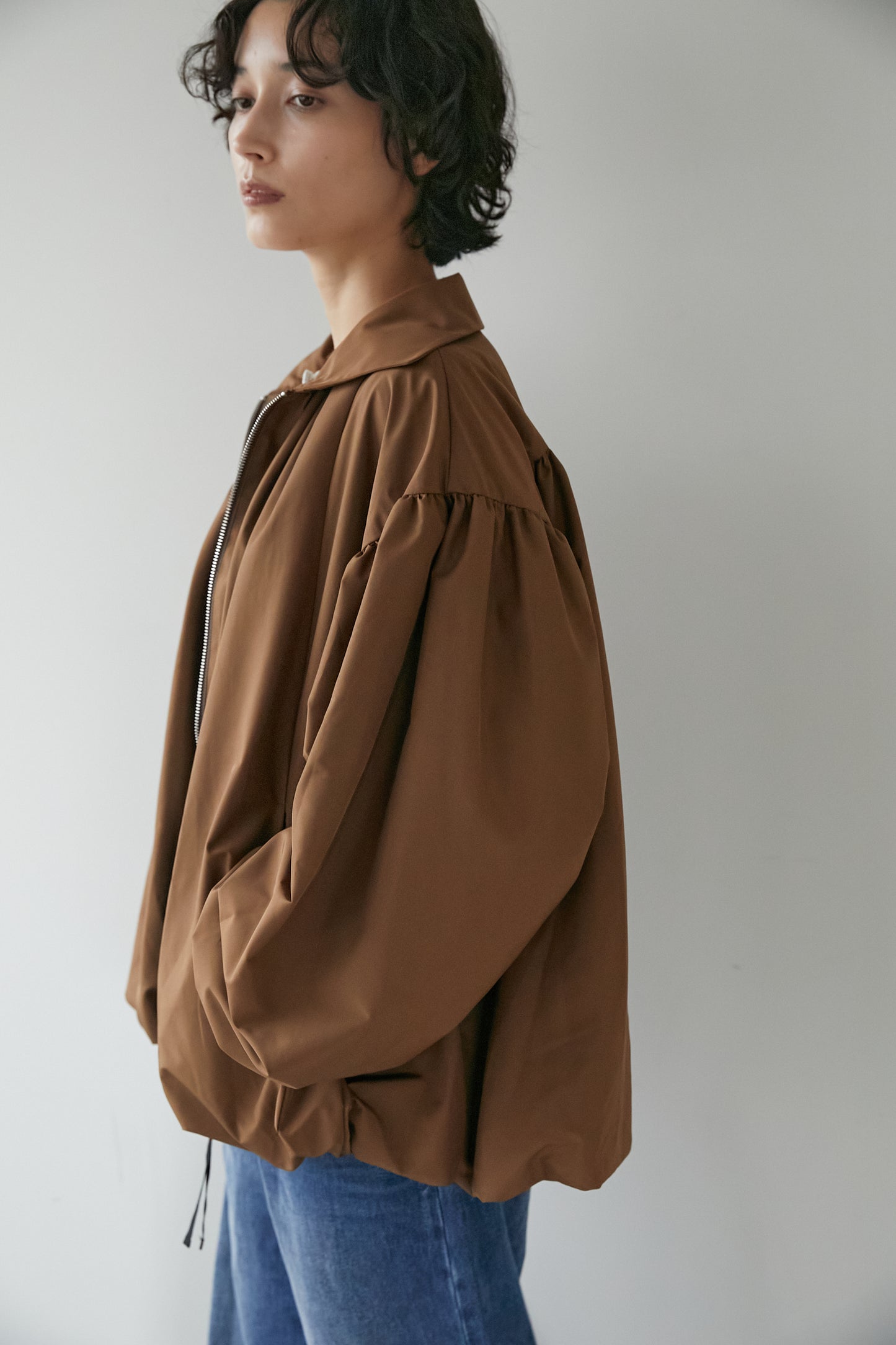 バルーンギャザーブルゾン【BROWN】