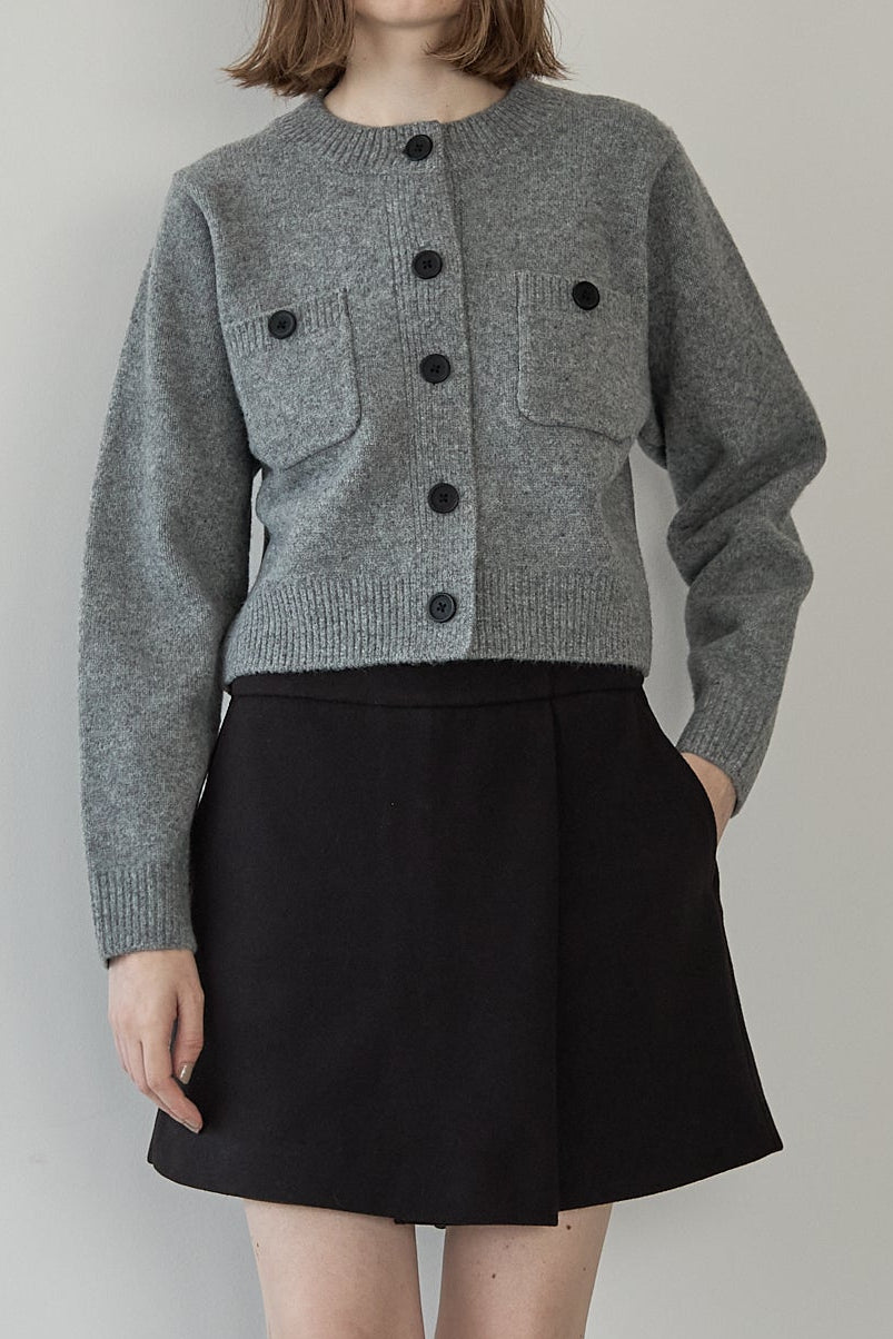 ボタンカーディガン【GRAY】
