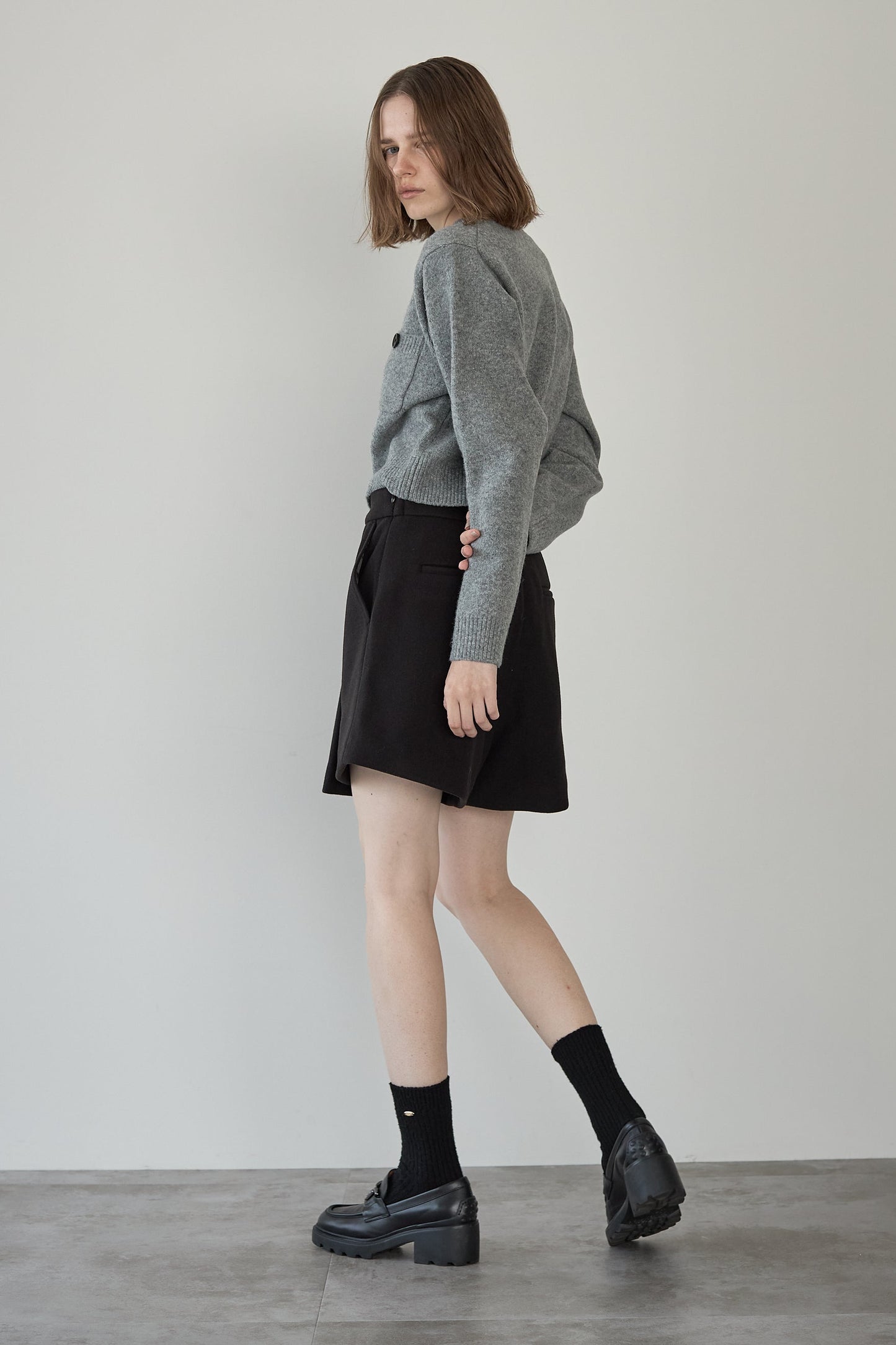 ボタンカーディガン【GRAY】