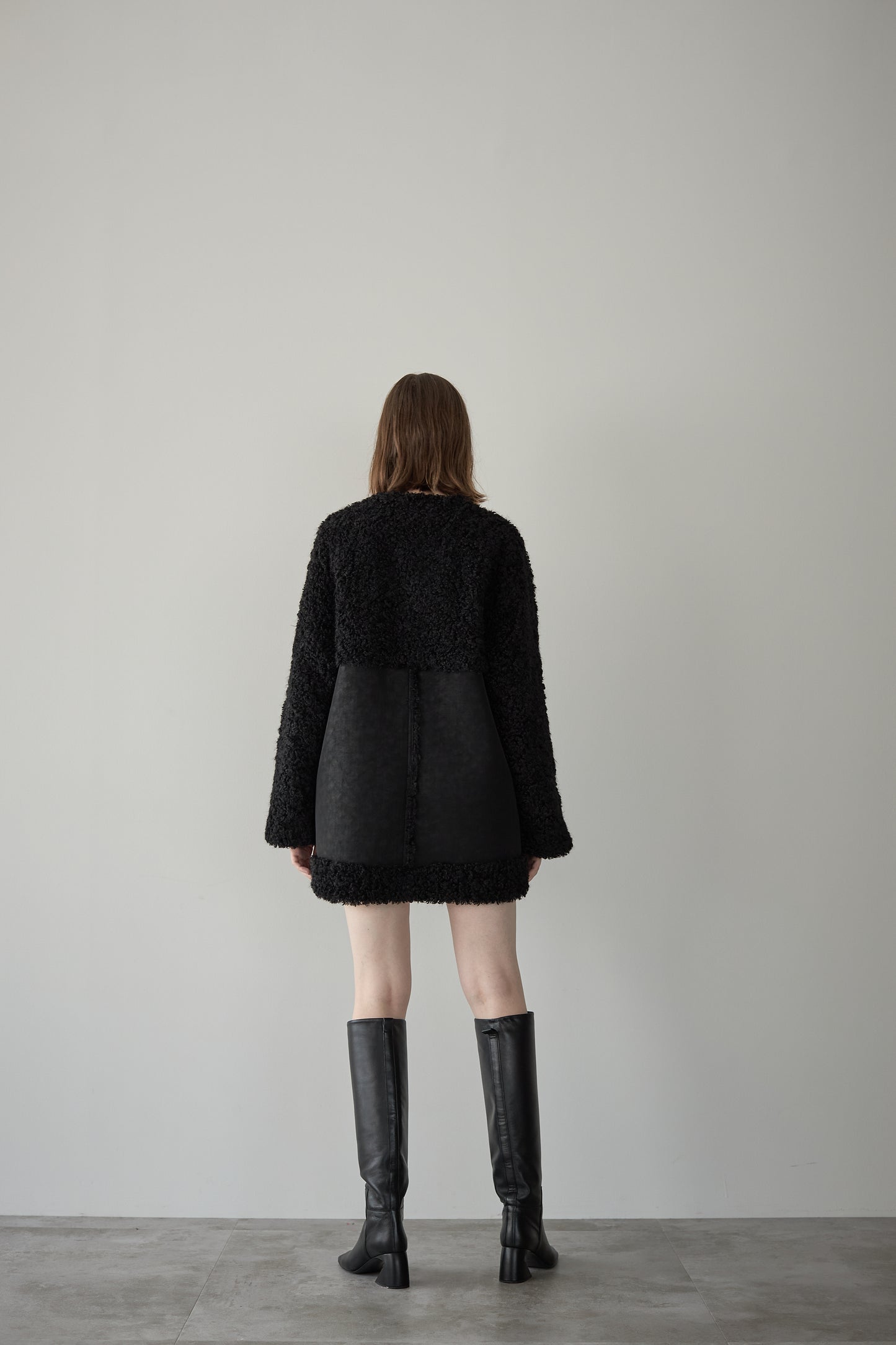 フェイクムートンアウター【BLACK】