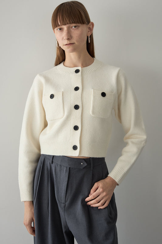 ボタンカーディガン【WHITE】