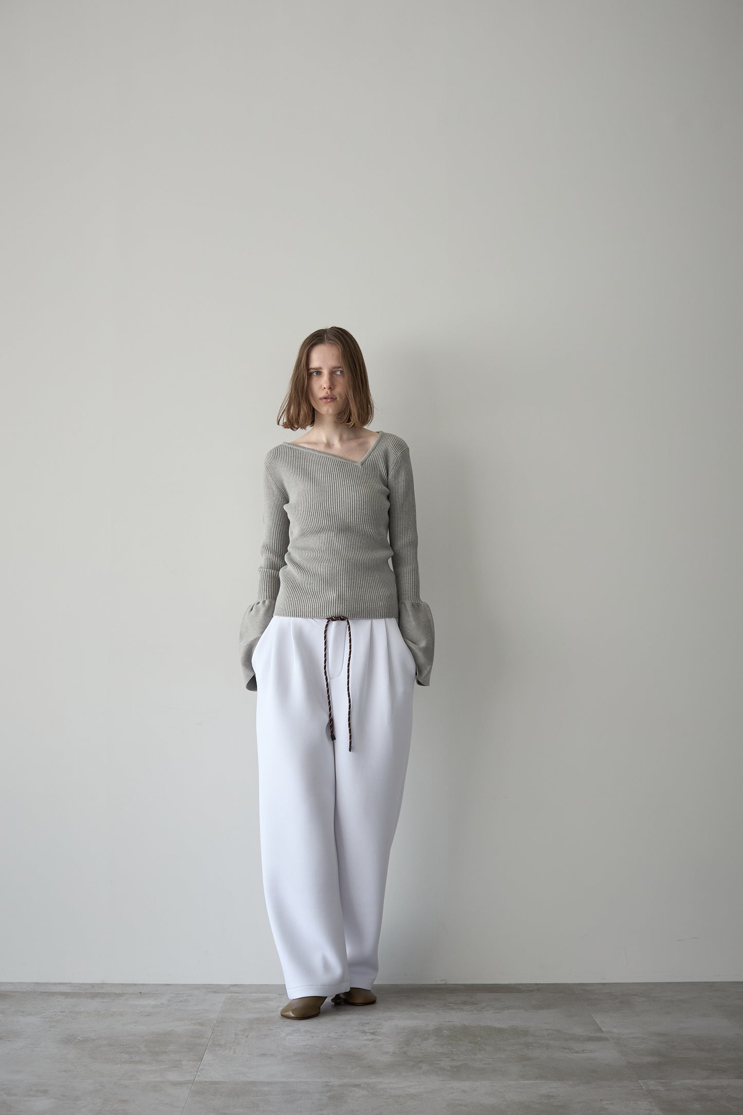 スウェットワイドパンツ【WHITE】