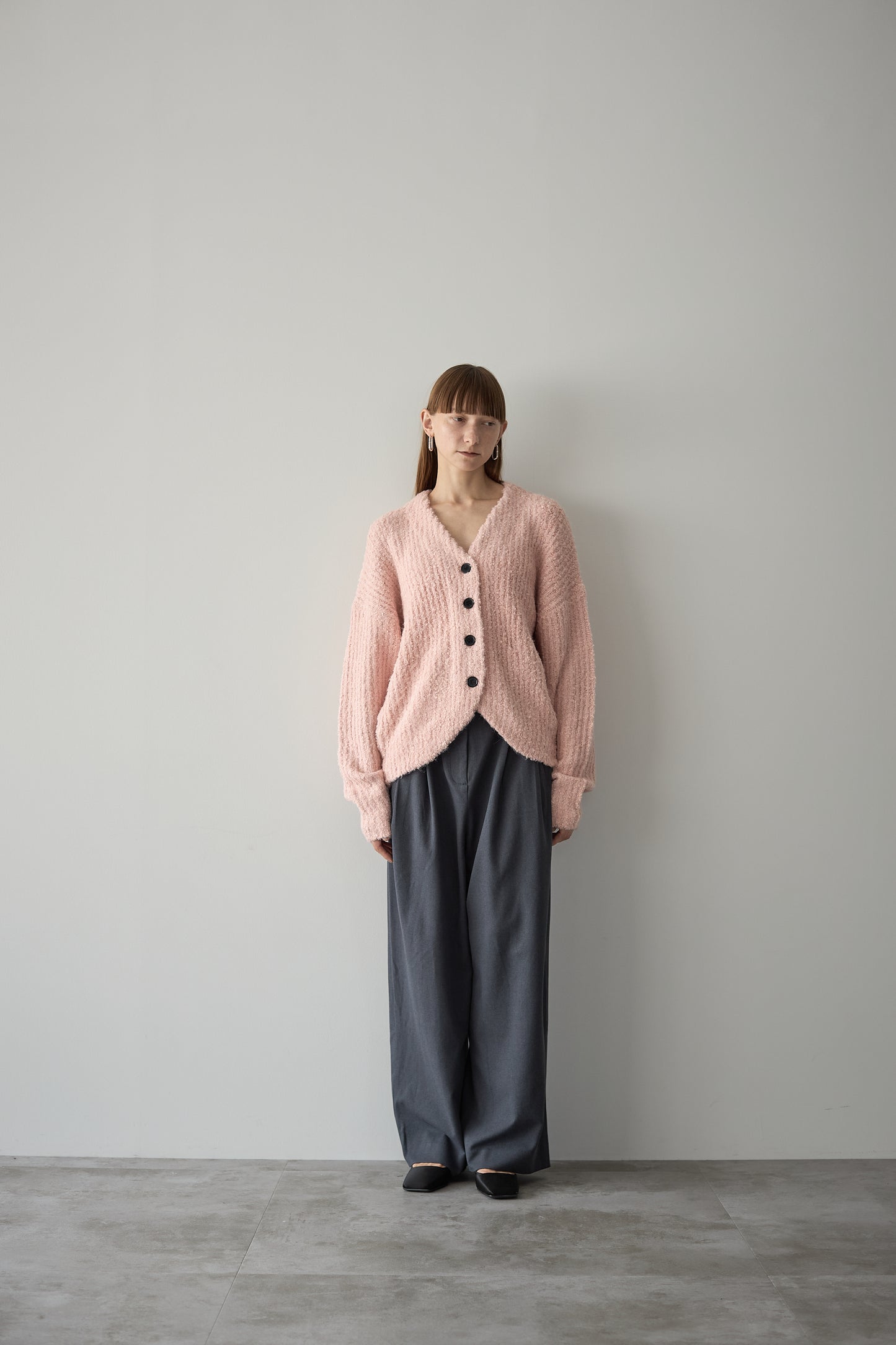 ロングブークレカーディガン【PINK】