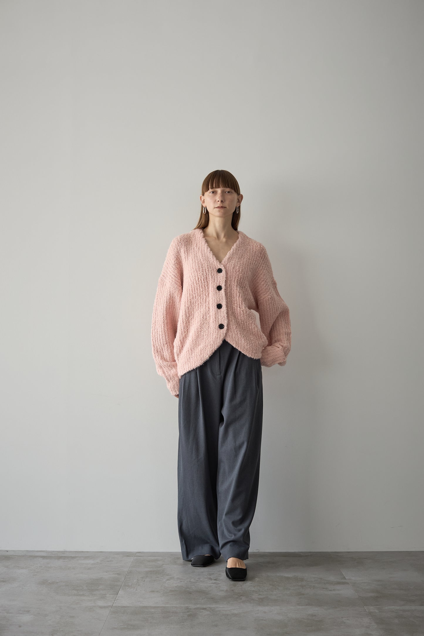 ロングブークレカーディガン【PINK】