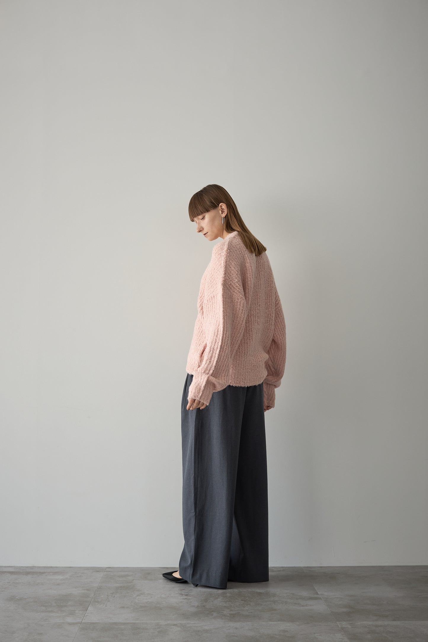 ロングブークレカーディガン【PINK】