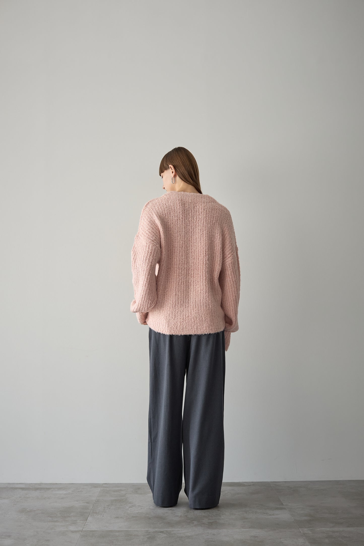 ロングブークレカーディガン【PINK】