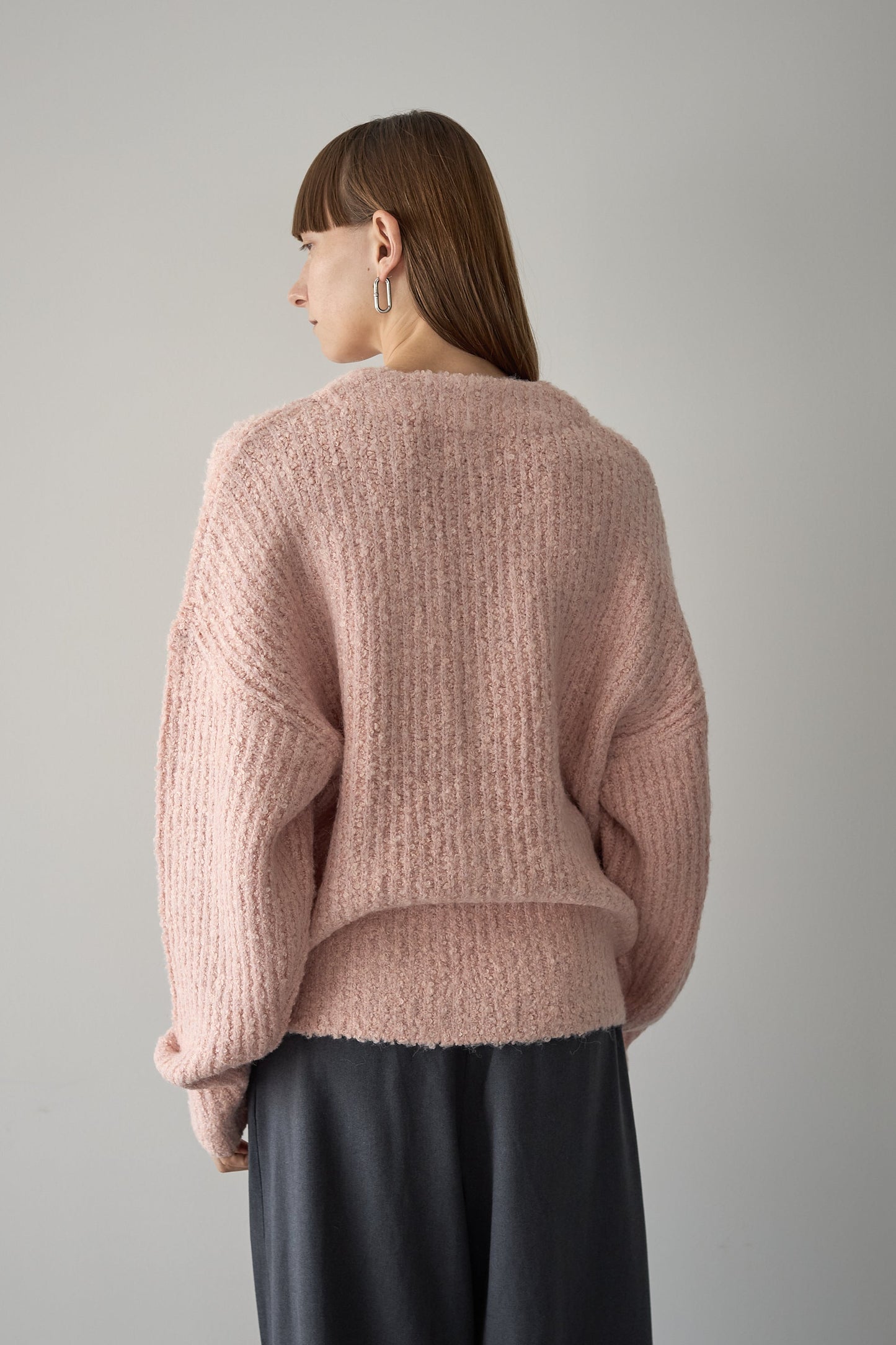 ロングブークレカーディガン【PINK】