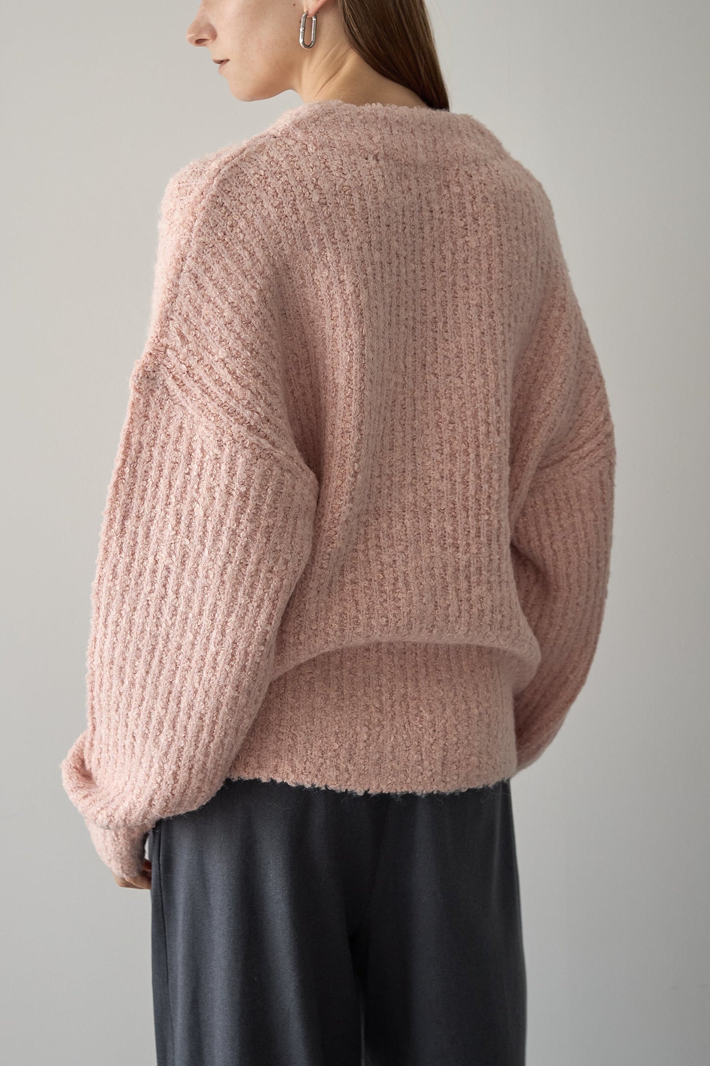 ロングブークレカーディガン【PINK】